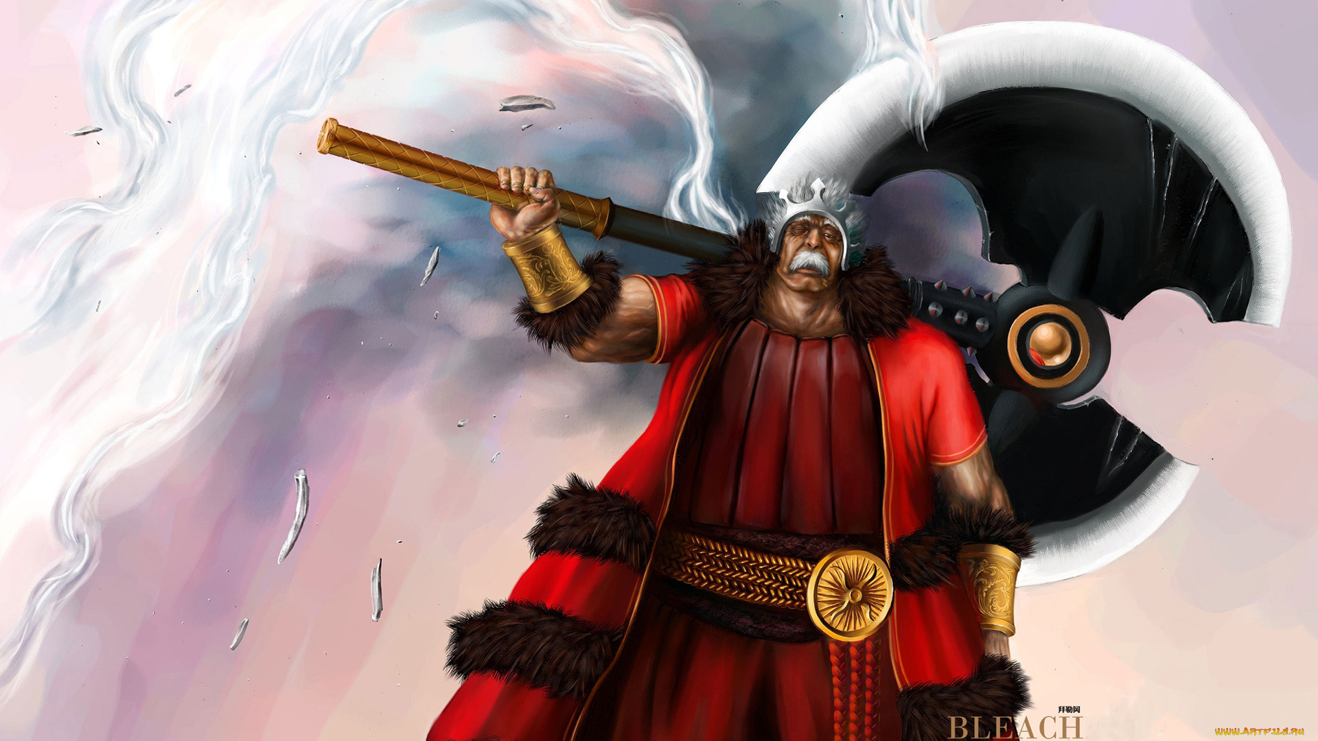 аниме, bleach, арт, осколки, блич, аранкар, эспада, король, дед, топор