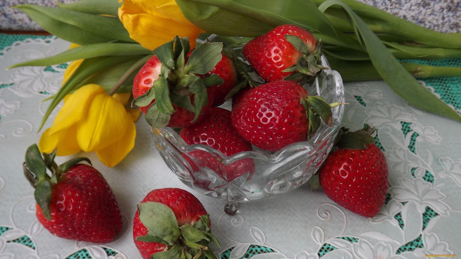 еда, клубника, , земляника, ягоды, цветы