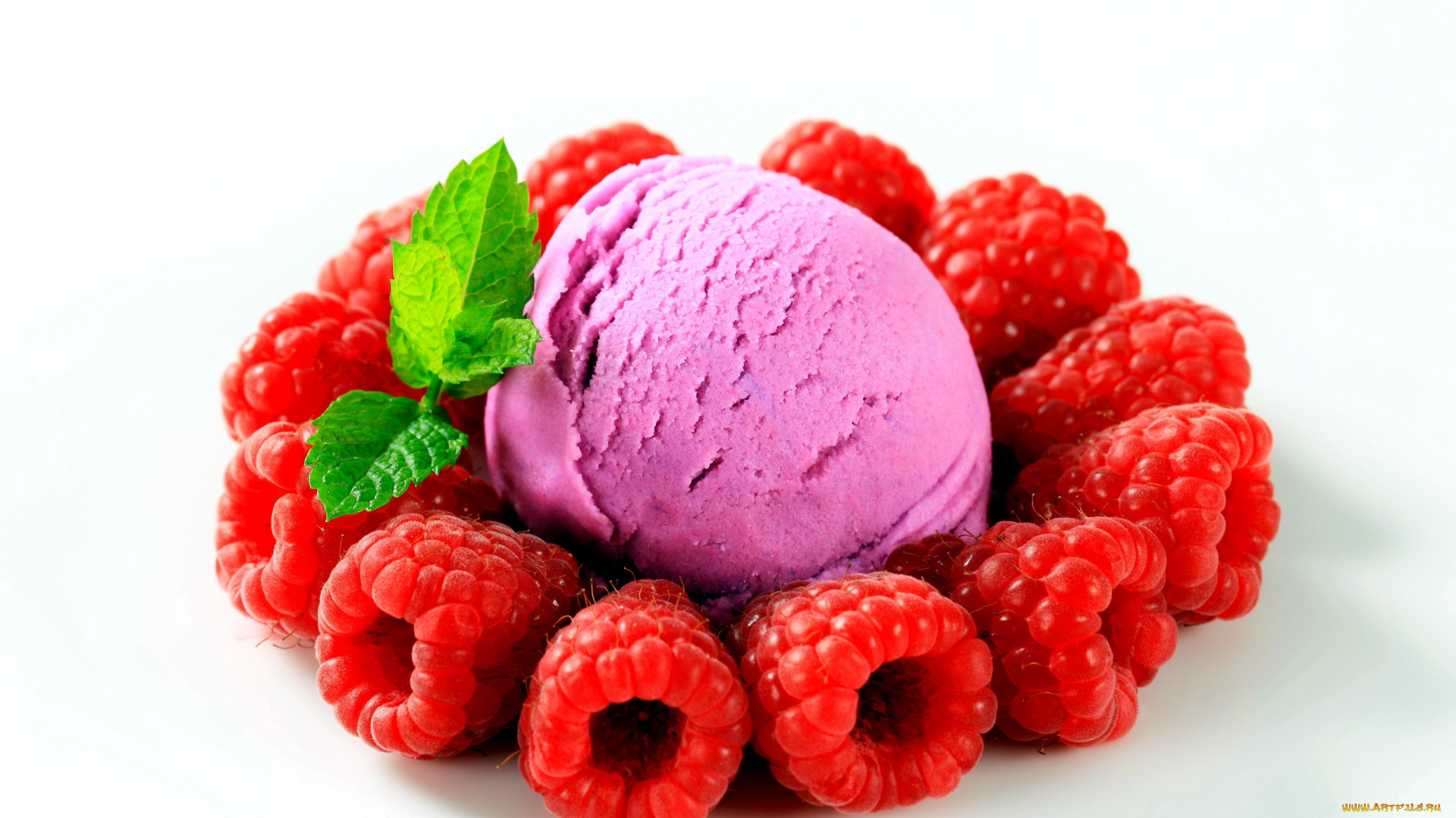 еда, мороженое, , десерты, малина, мята