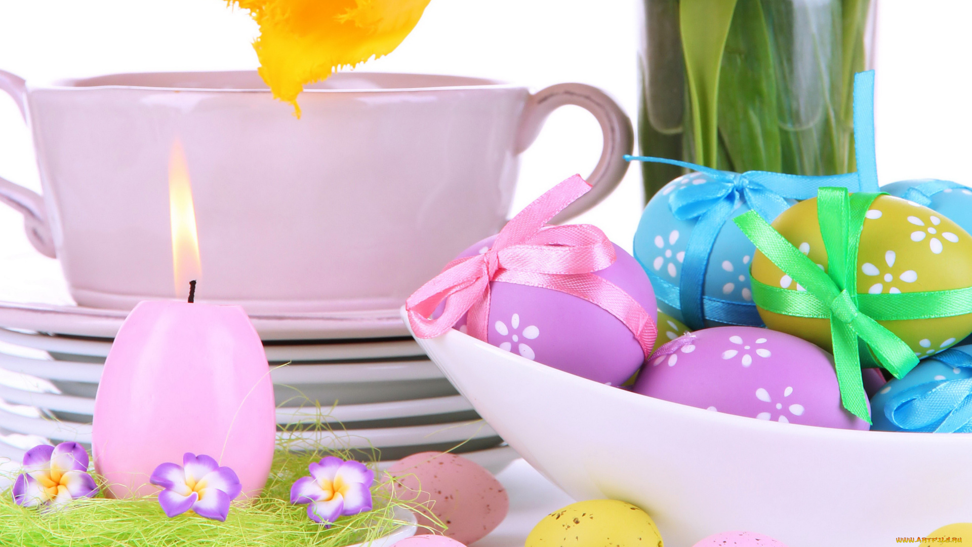 праздничные, пасха, цветы, яйца