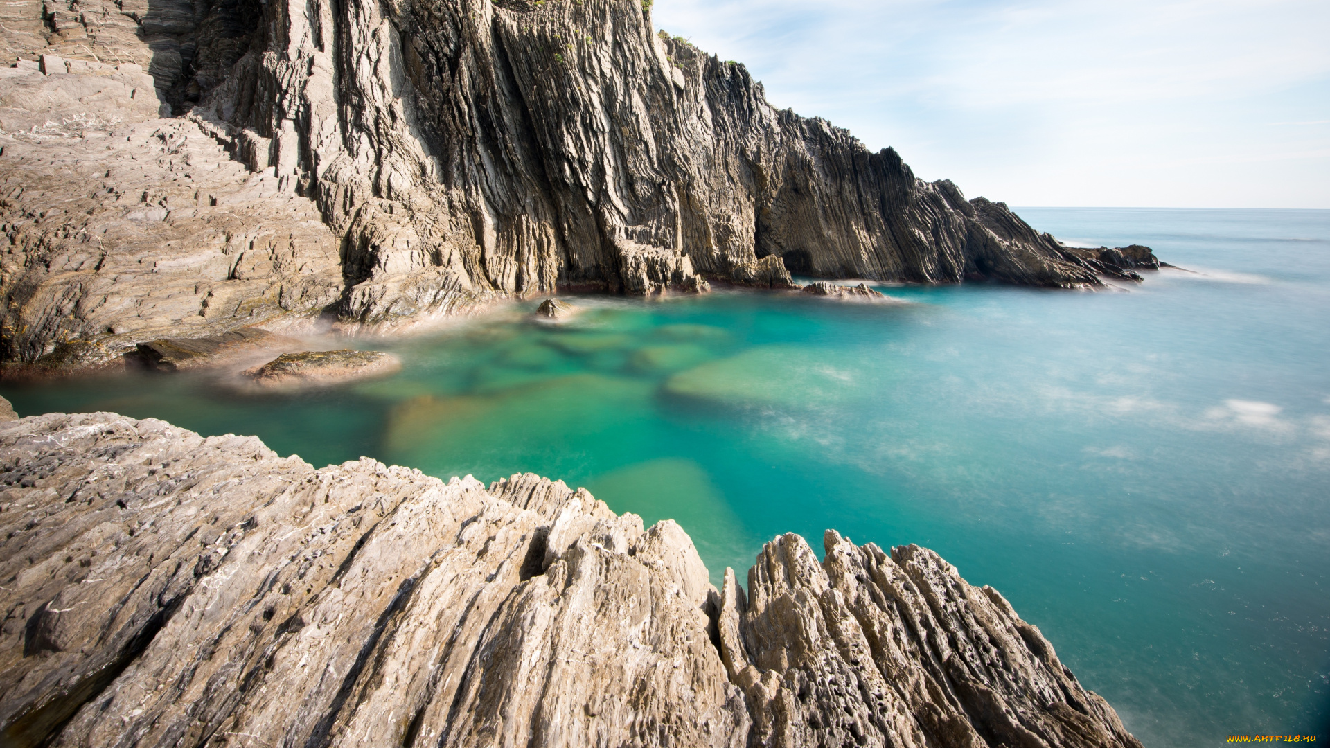 природа, побережье, скалы