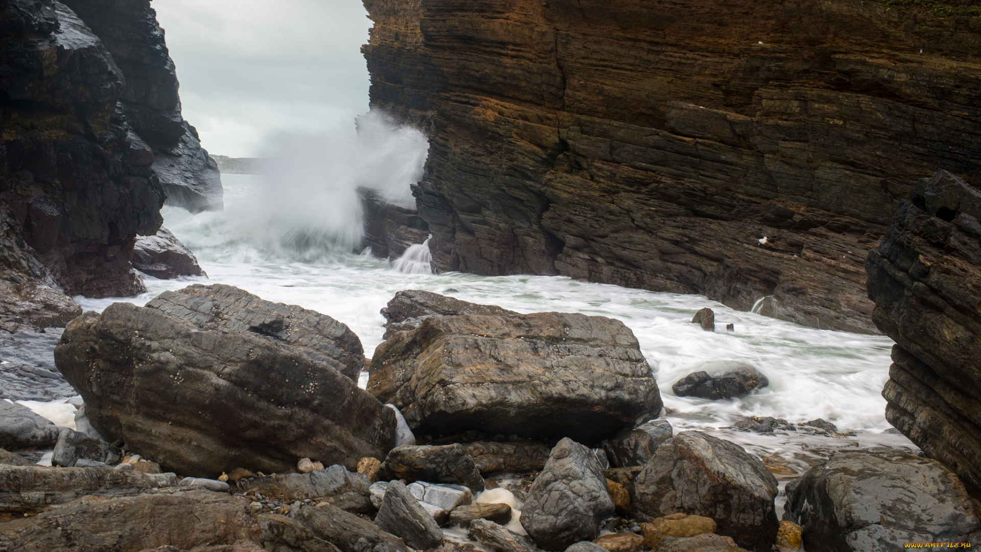 природа, побережье, скалы, океан
