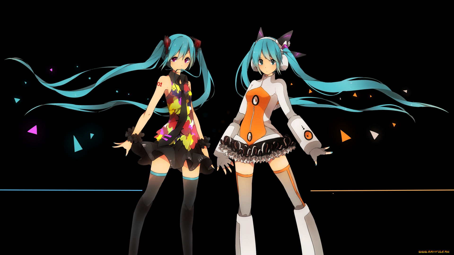 vocaloid, аниме, вокалоид, татуировка, наушники, девушки, галстук, odds, ends, арт, hatsune, miku