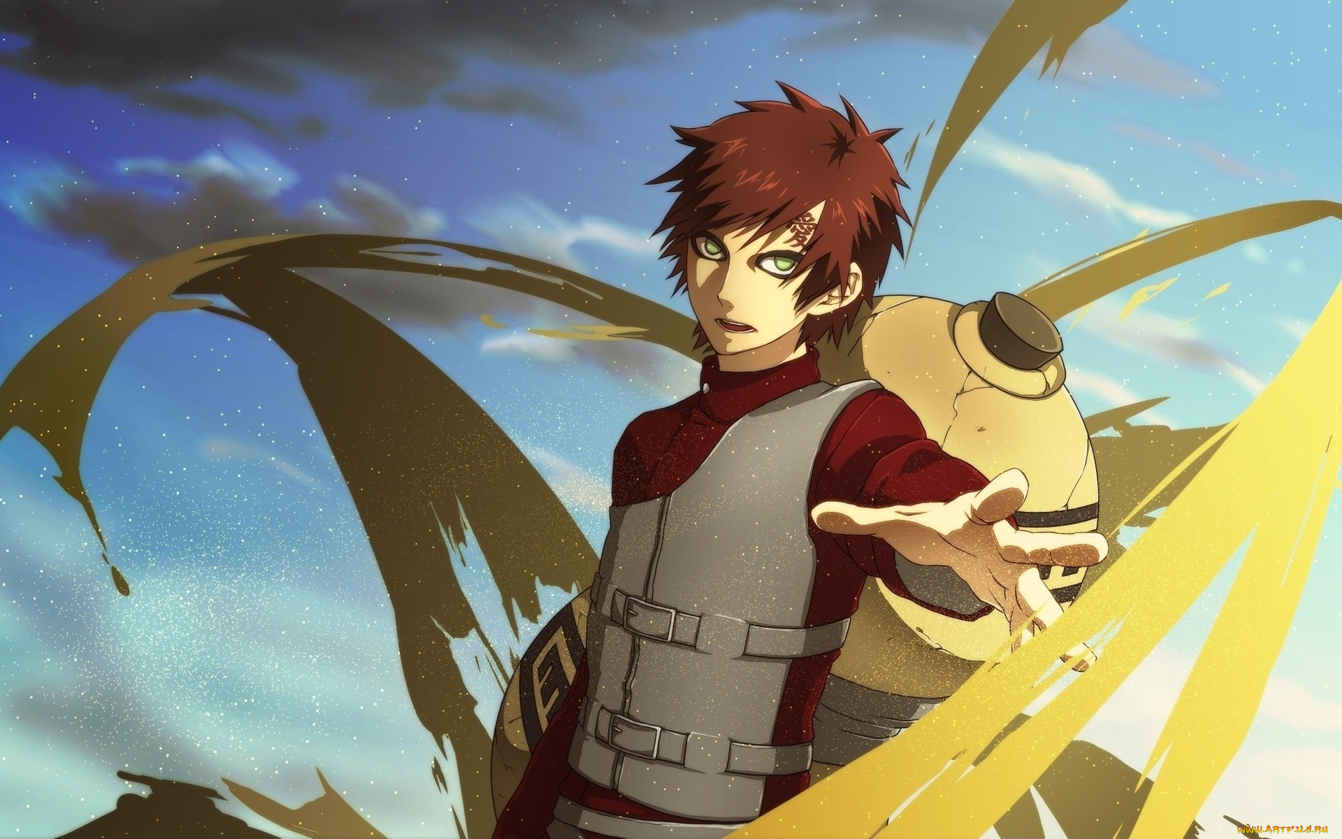 аниме, naruto, собаку-но, песок, парень, арт, гаара