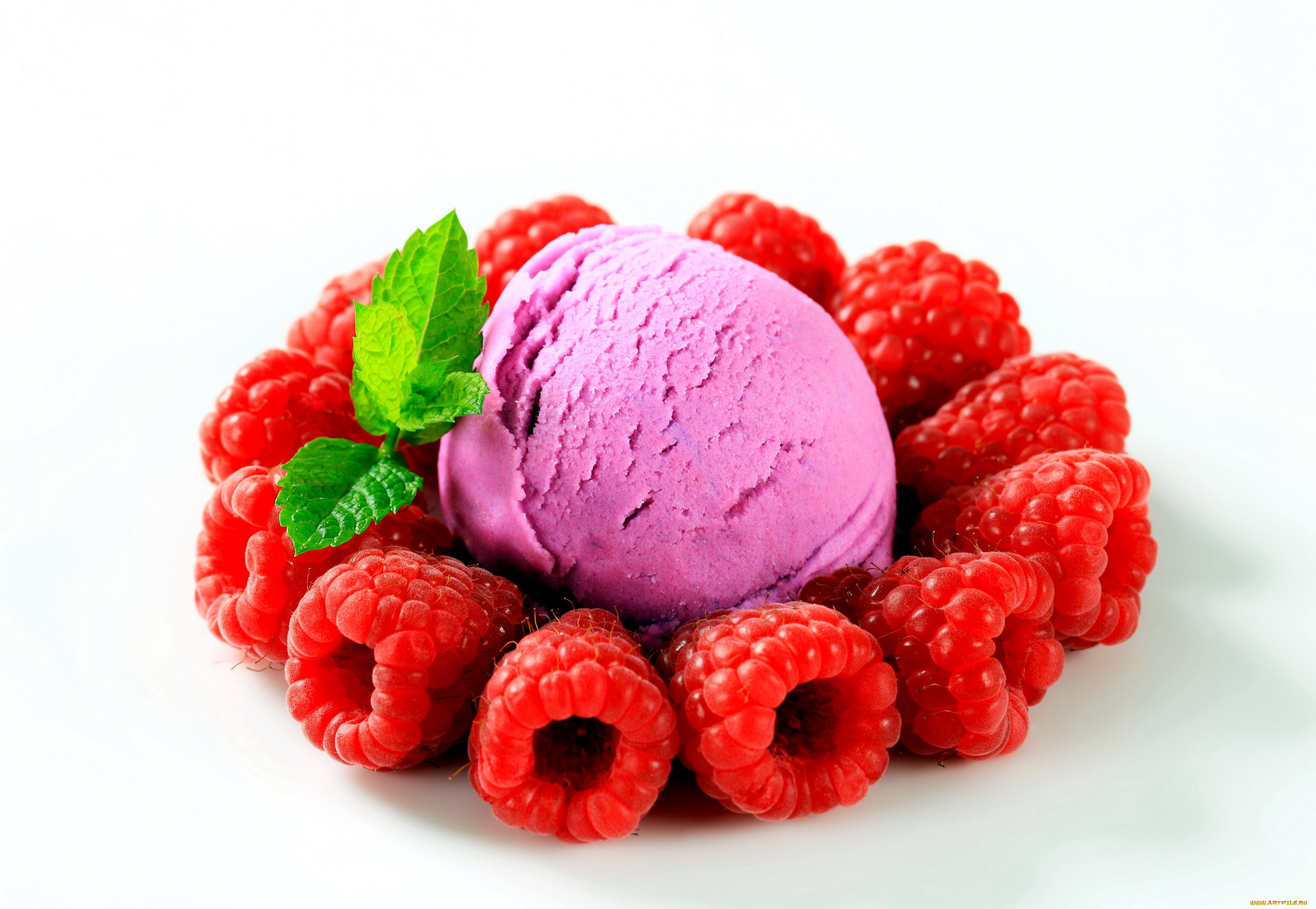 еда, мороженое, , десерты, малина, мята
