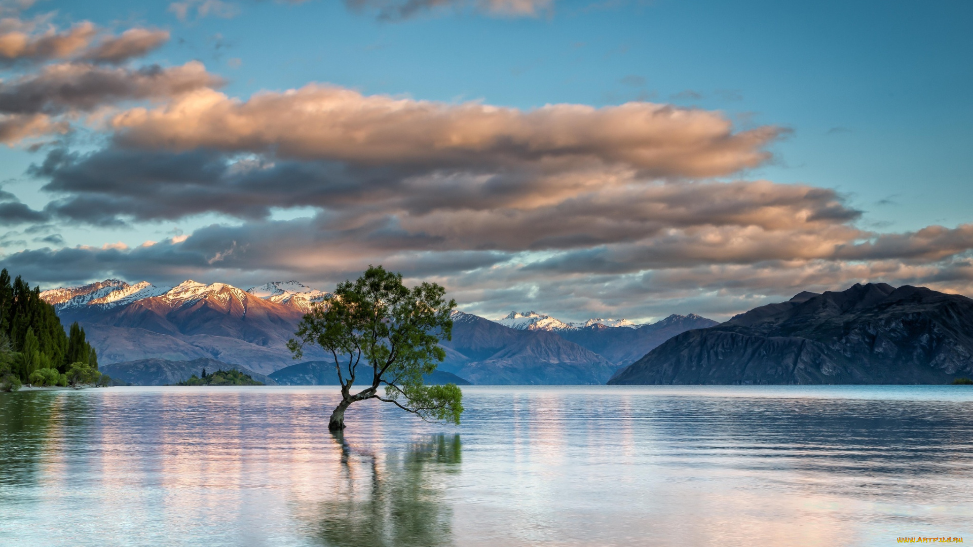 природа, реки, озера, горы, дерево, озеро