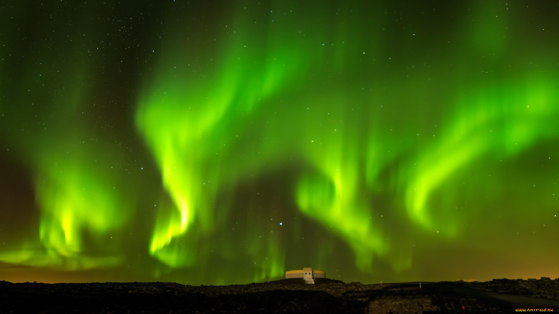 природа, северное, сияние, ночь, небо, северное, сияние, iceland, blue, lagoon