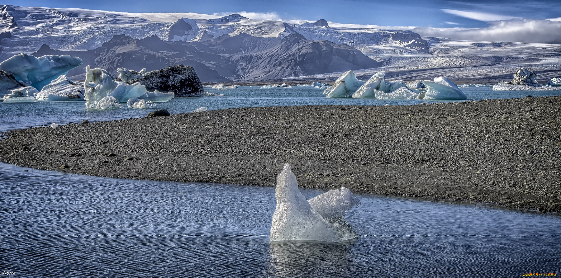 природа, реки, озера, горы, река, лёд