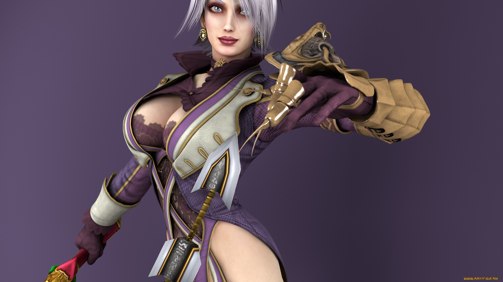 3д, графика, аниме, , anime, взгляд, фон, девушка