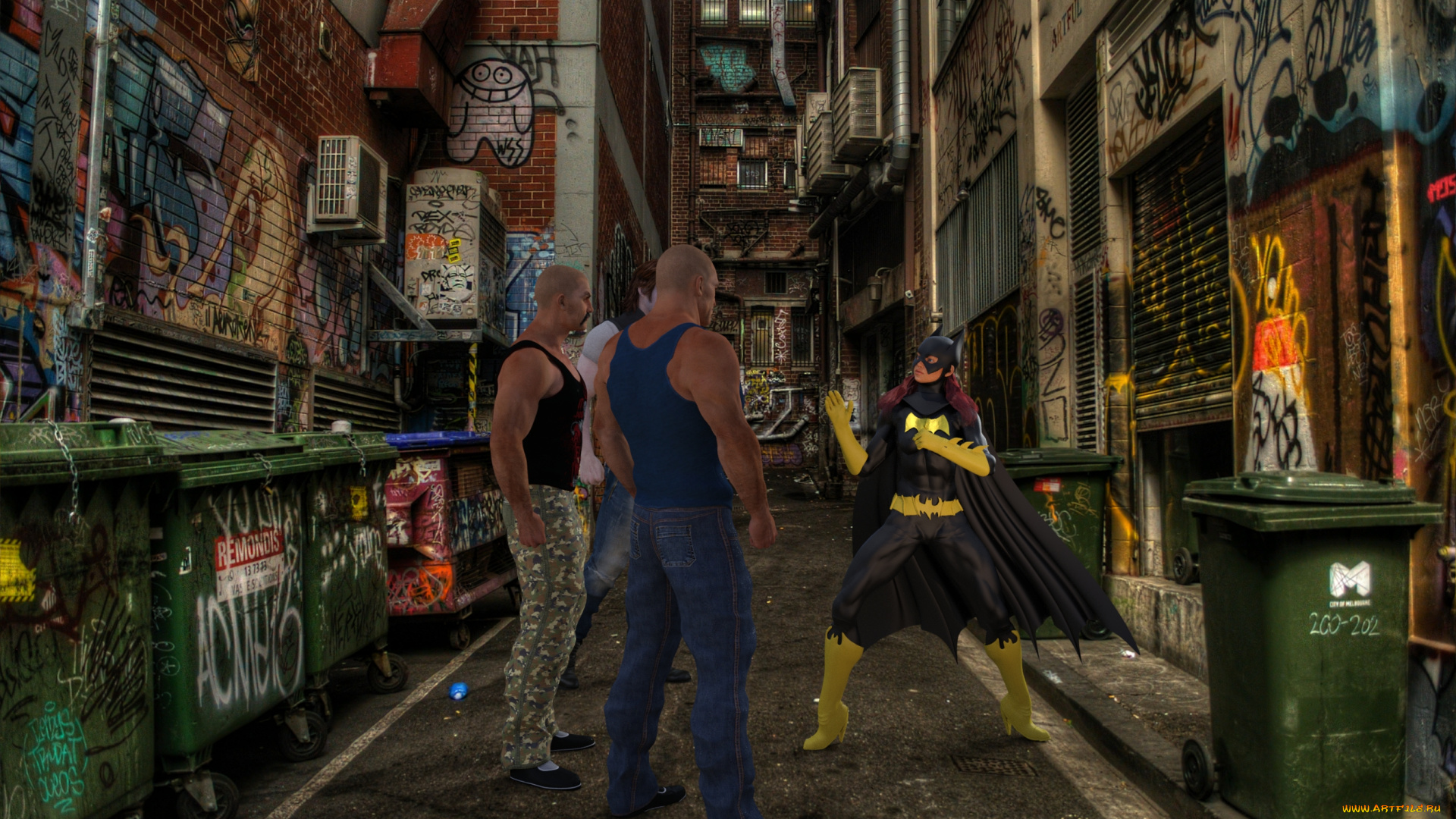 3д, графика, фантазия, , fantasy, фон, взгляд, девушка, batgirl, парни, супермен