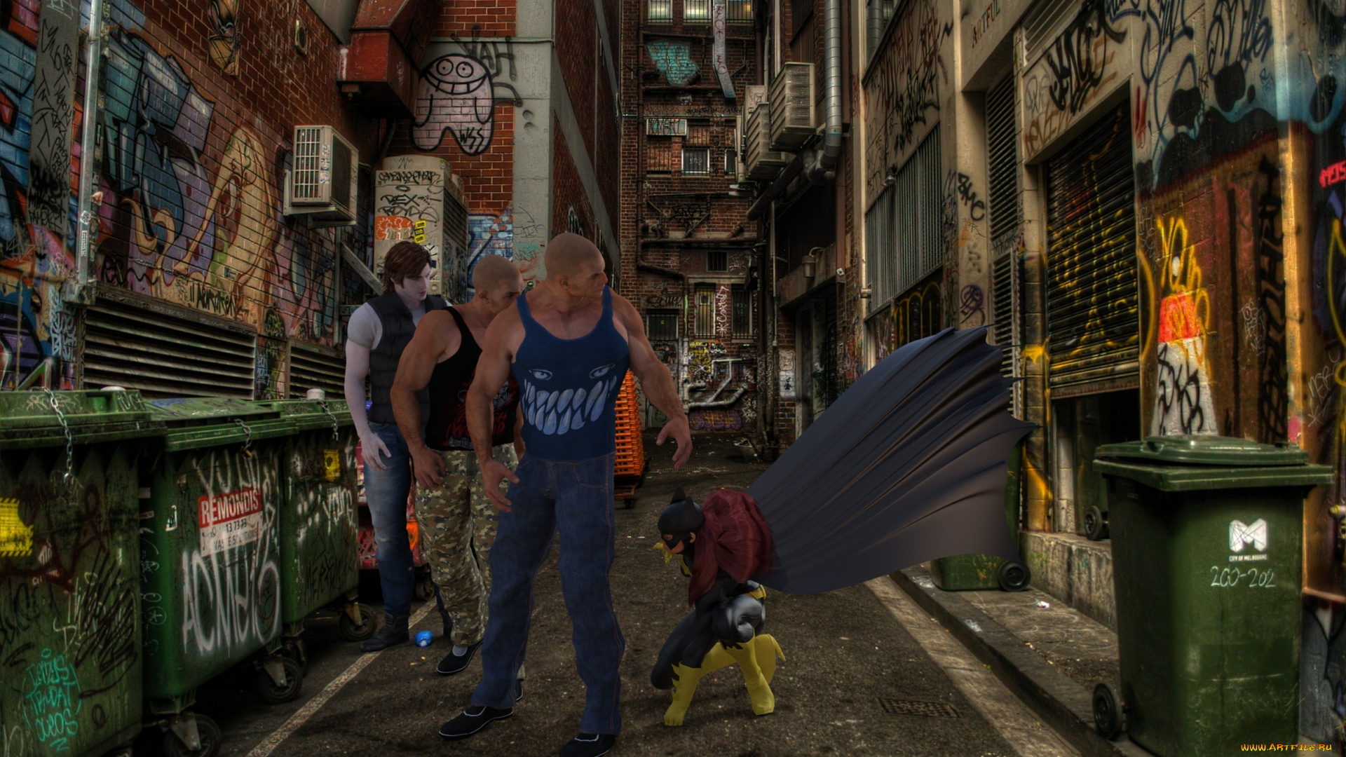 3д, графика, фантазия, , fantasy, взгляд, девушка, batgirl, парни, супермен, фон