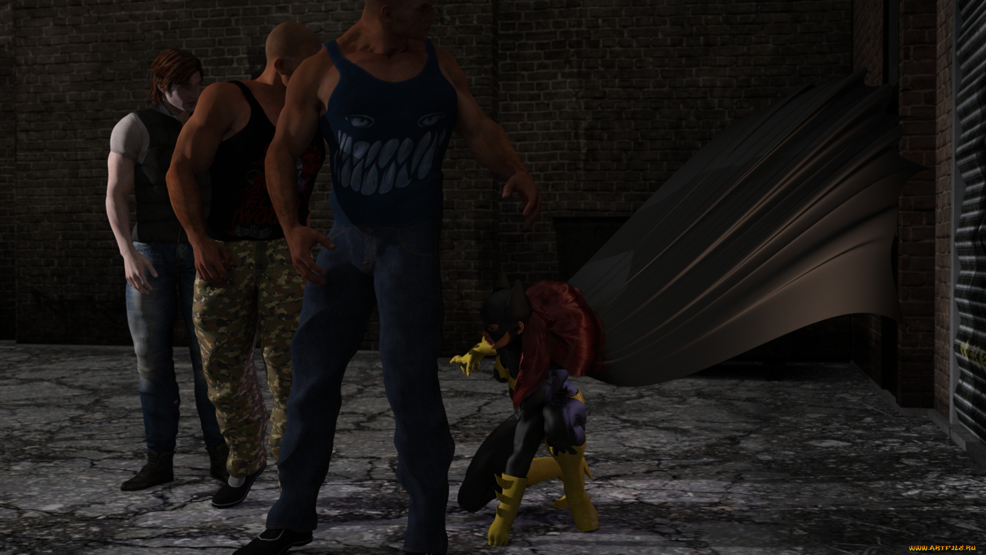 3д, графика, фантазия, , fantasy, взгляд, фон, супермен, парни, batgirl, девушка