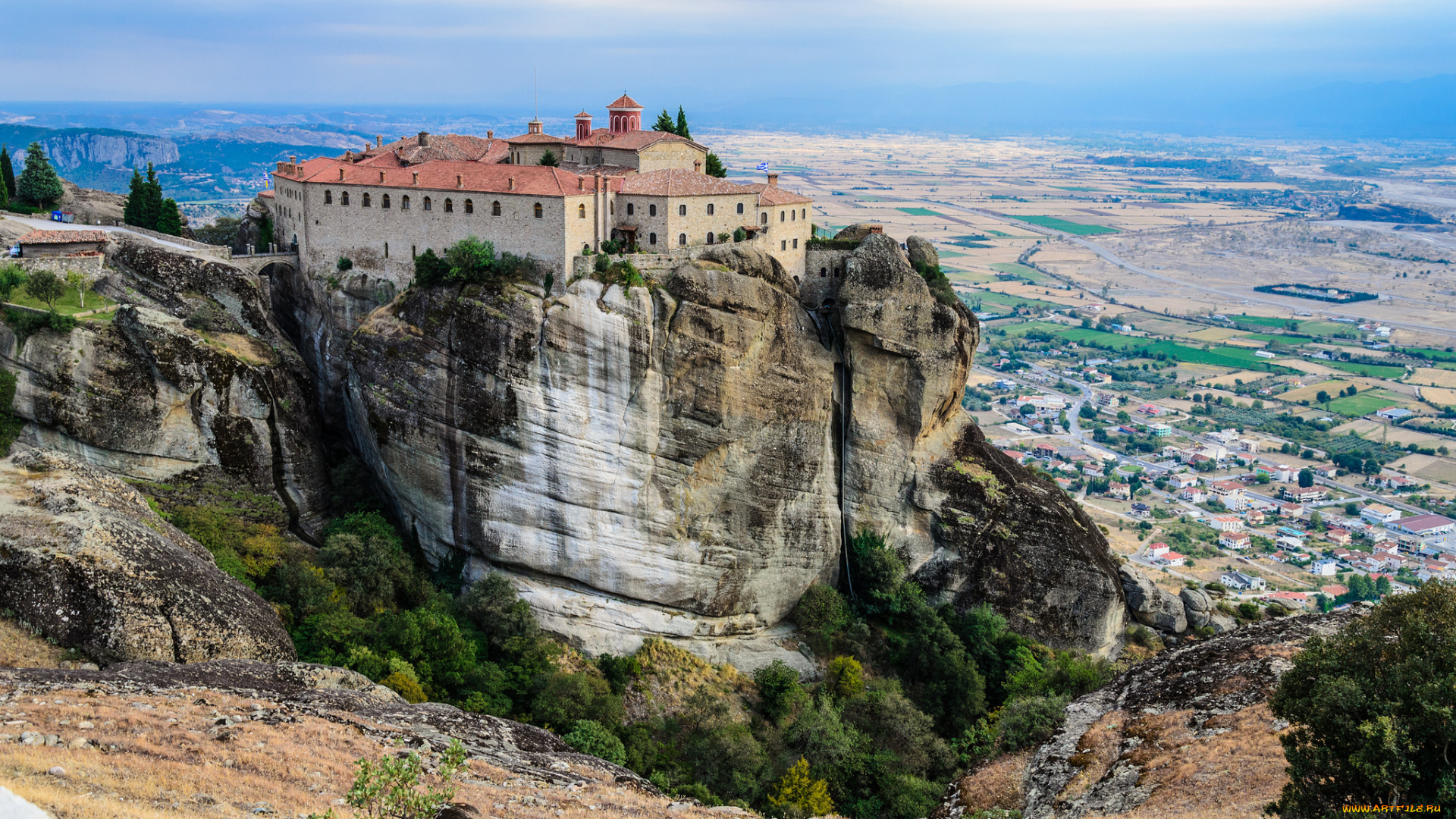 meteora, , greece, города, -, православные, церкви, , монастыри, скала, монастырь, обрыв