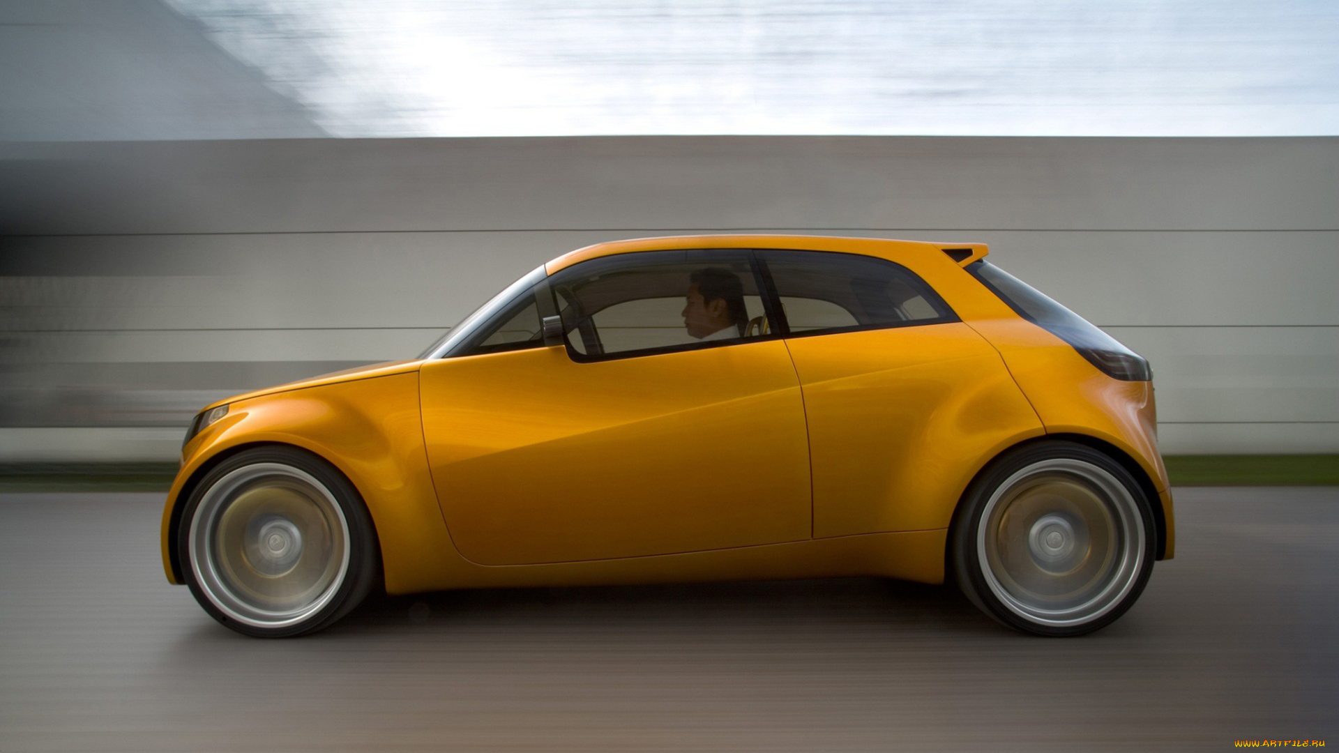 mitsubishi, ct, concept, автомобили, mitsubishi, жёлтый, concept, движение, ct