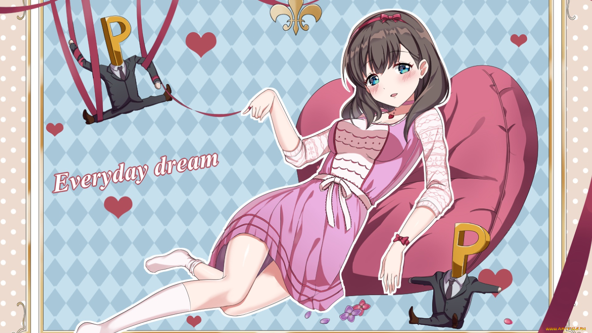 аниме, idolm@ster, девушка, фон, взгляд