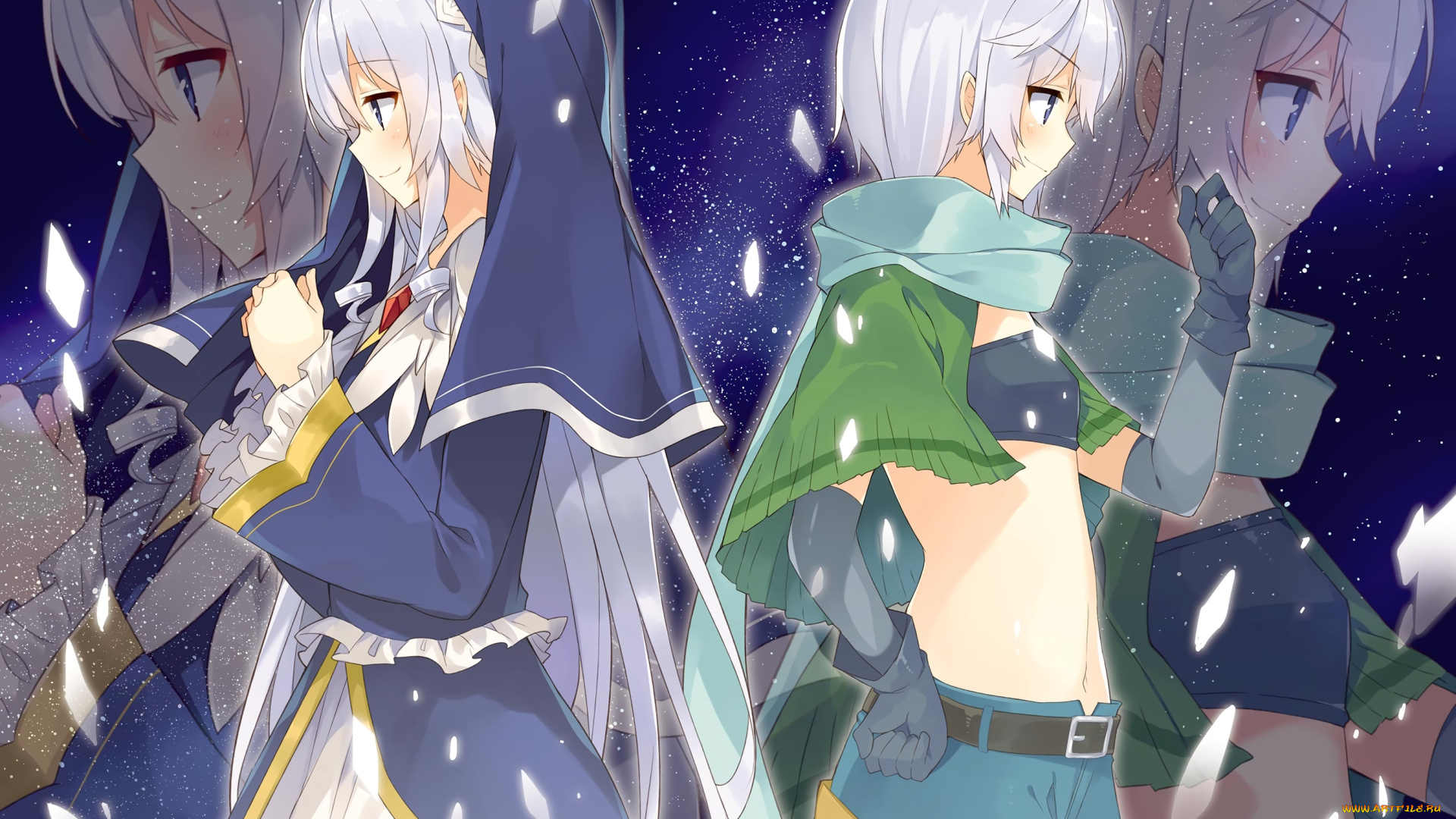 аниме, kono, subarashii, sekai, ni, shukufuku, wo, девушки, взгляд, фон