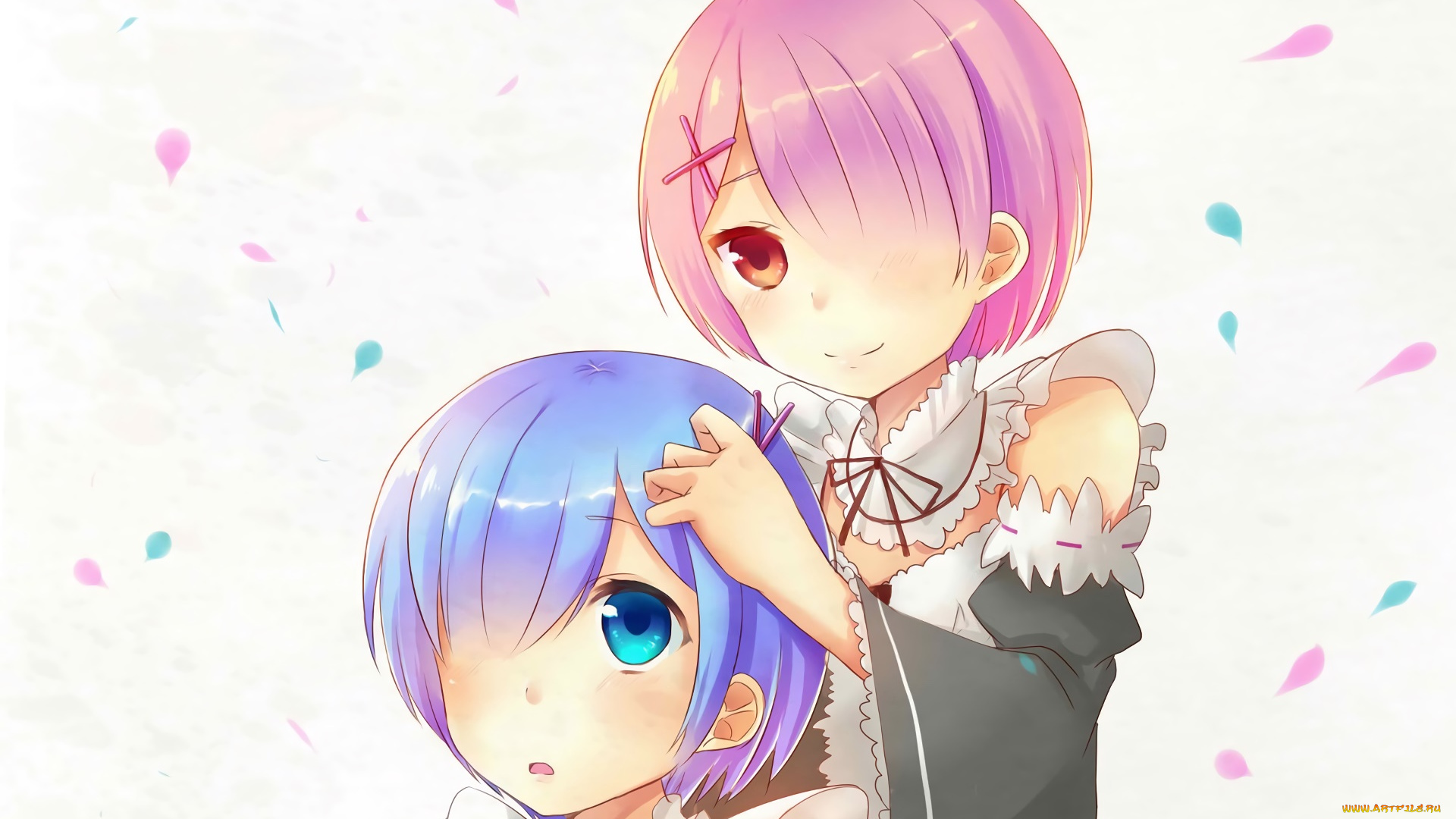 аниме, re, , zero, kara, hajimeru, isekai, seikatsu, девушки, взгляд, фон