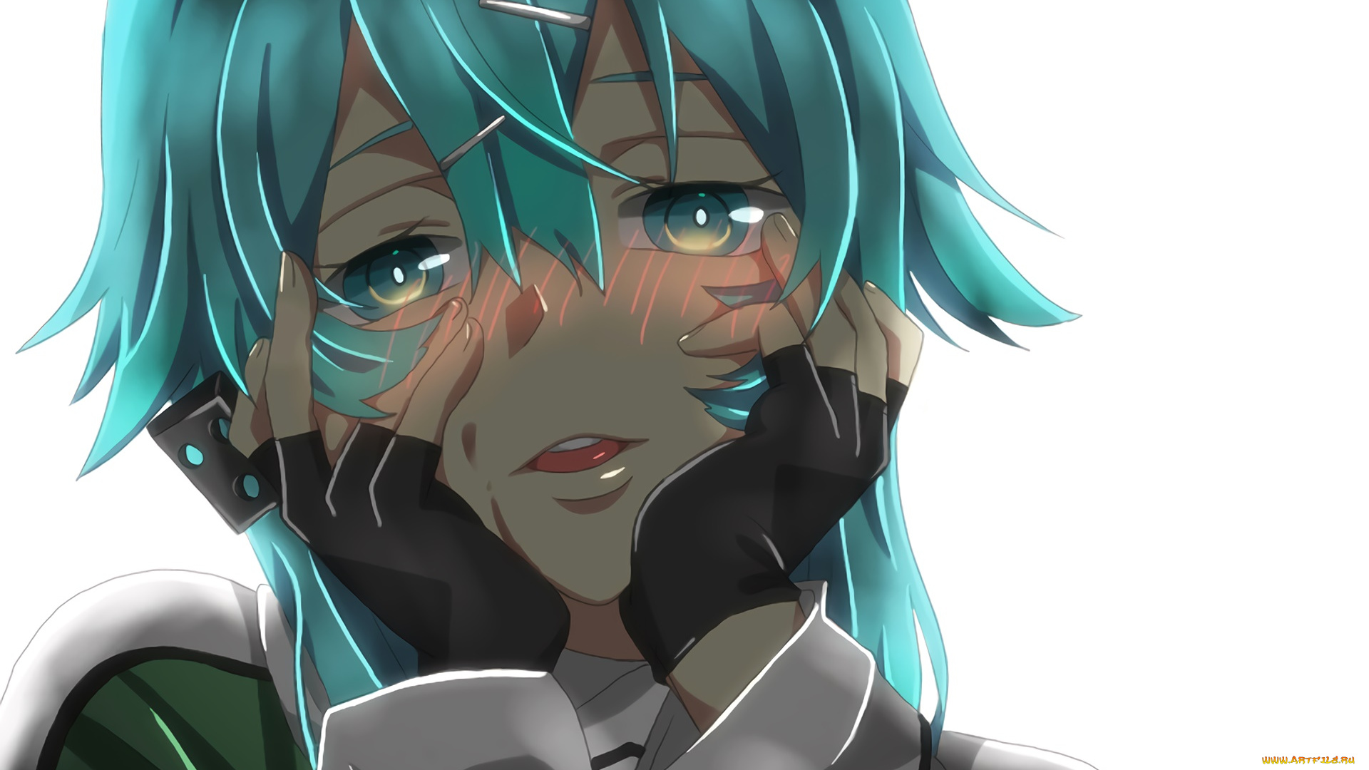 аниме, sword, art, online, девушка, взгляд, фон