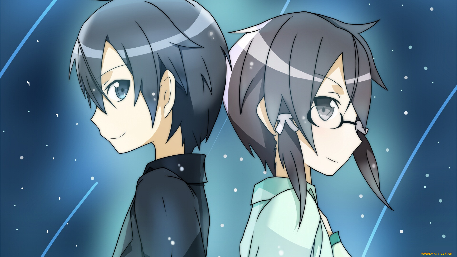 аниме, sword, art, online, девушка, взгляд, фон