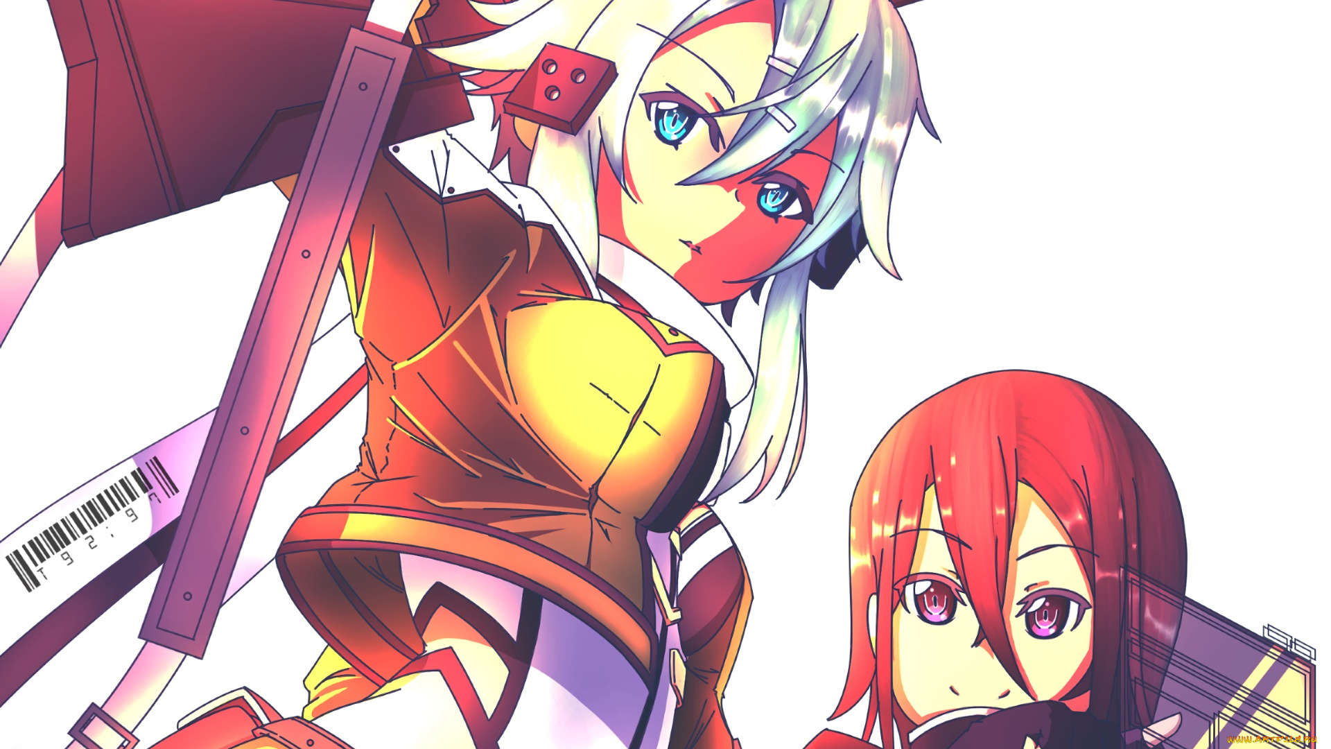 аниме, sword, art, online, девушки, взгляд, фон