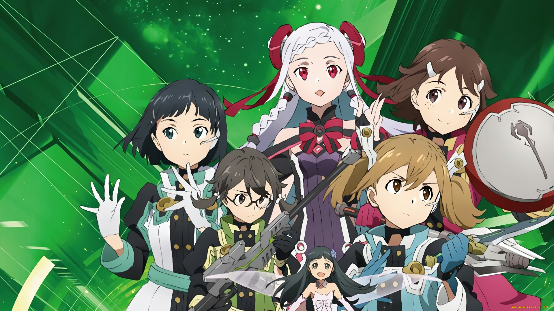 аниме, sword, art, online, девушки, взгляд, фон