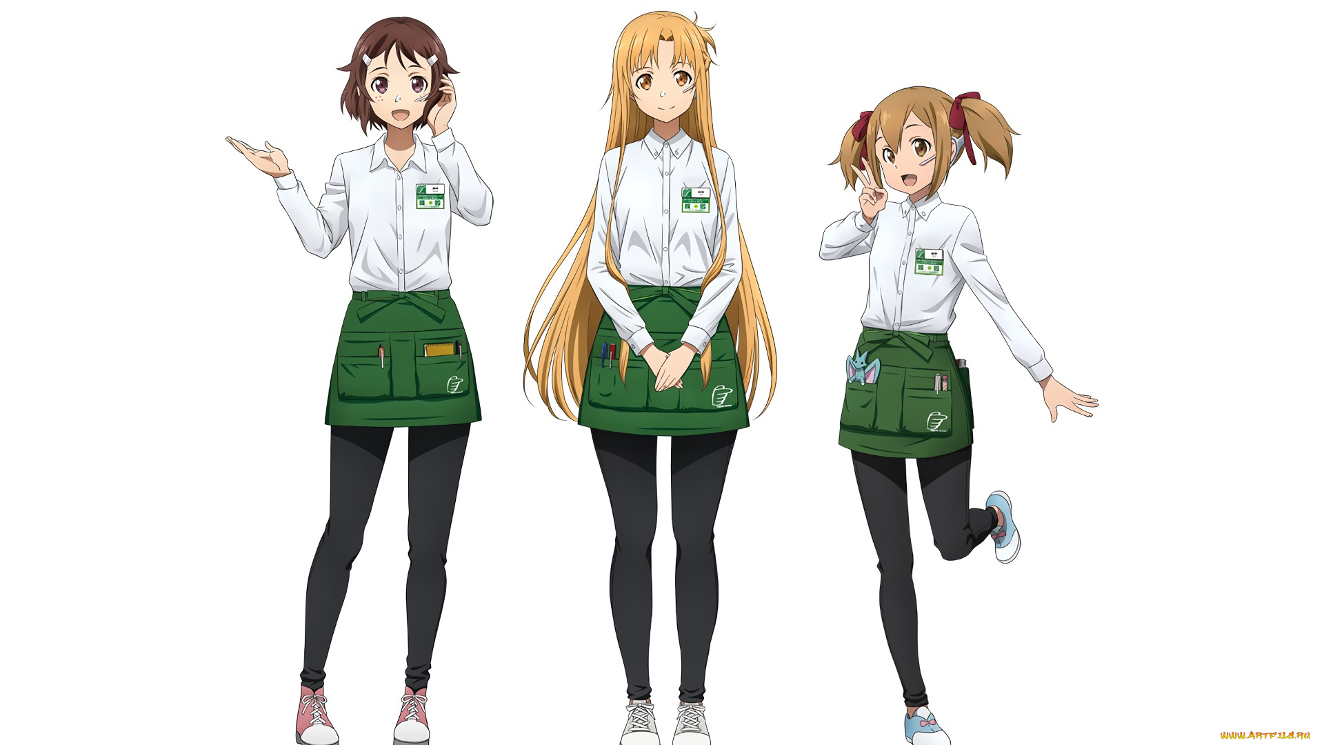 аниме, sword, art, online, девушки, взгляд, фон