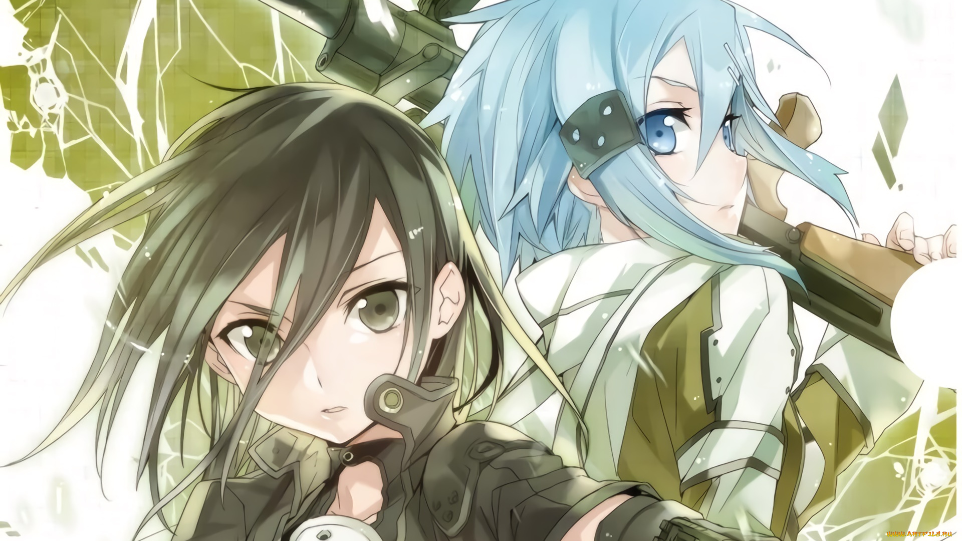 аниме, sword, art, online, фон, взгляд, девушка