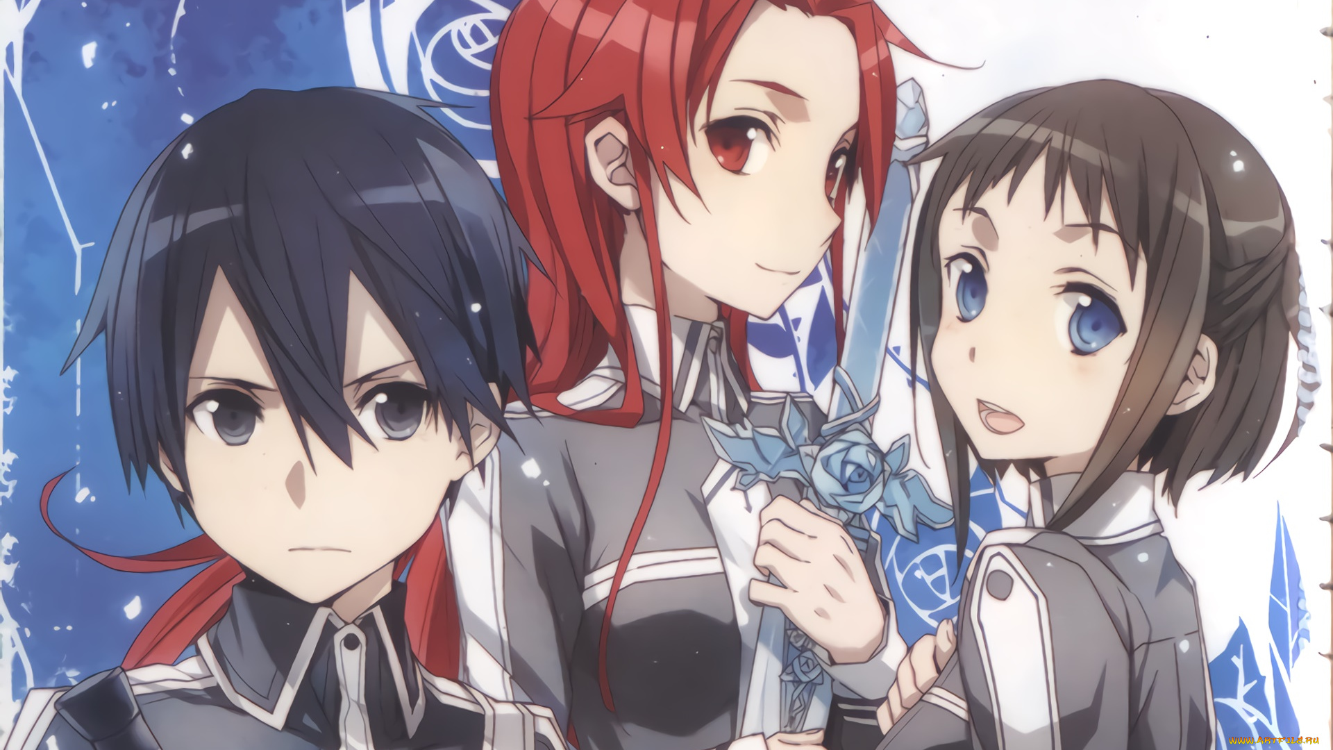 аниме, sword, art, online, взгляд, девушка, фон