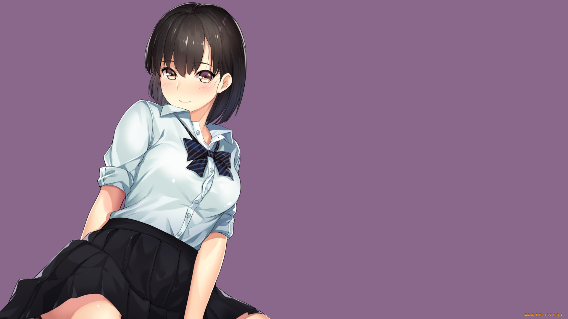 аниме, unknown, , другое, взгляд, девушка, фон