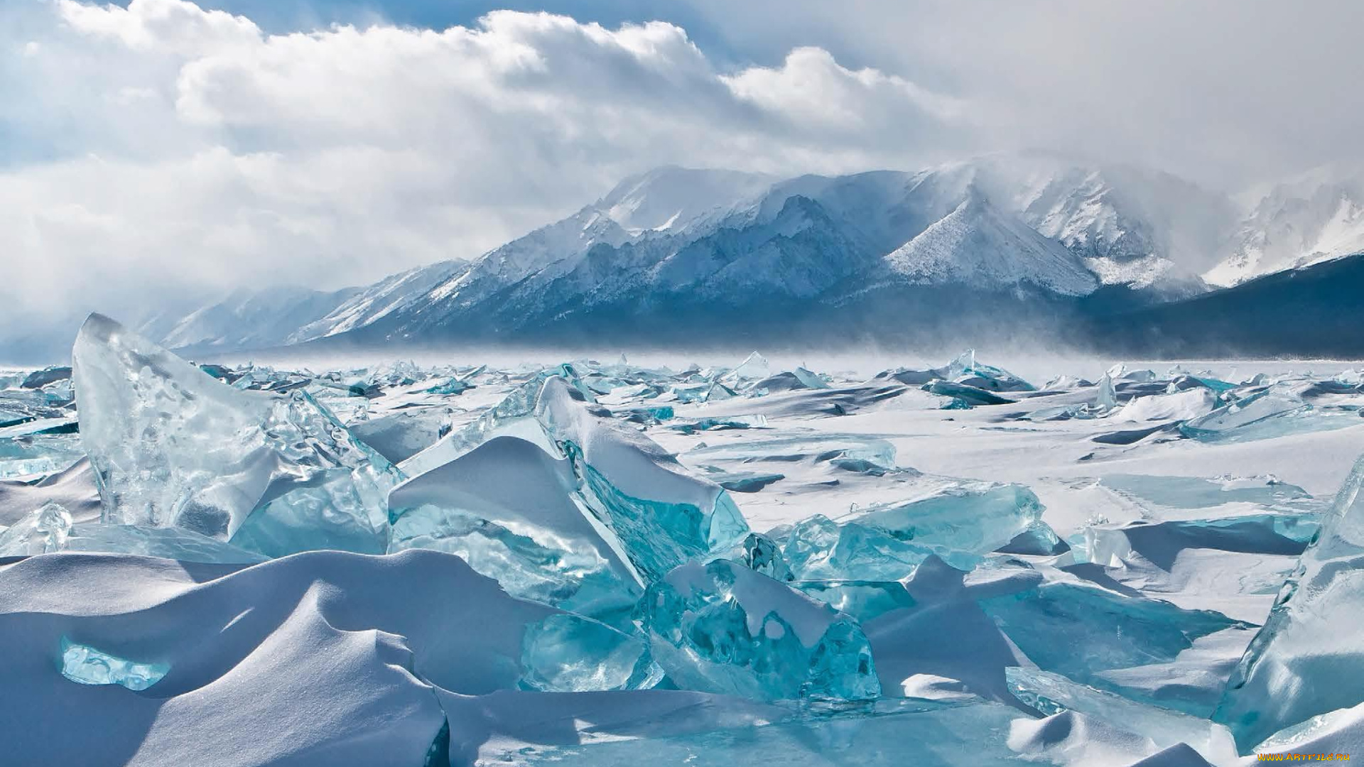 байкал, природа, айсберги, и, ледники, холод, озеро, снег, лёд, зима