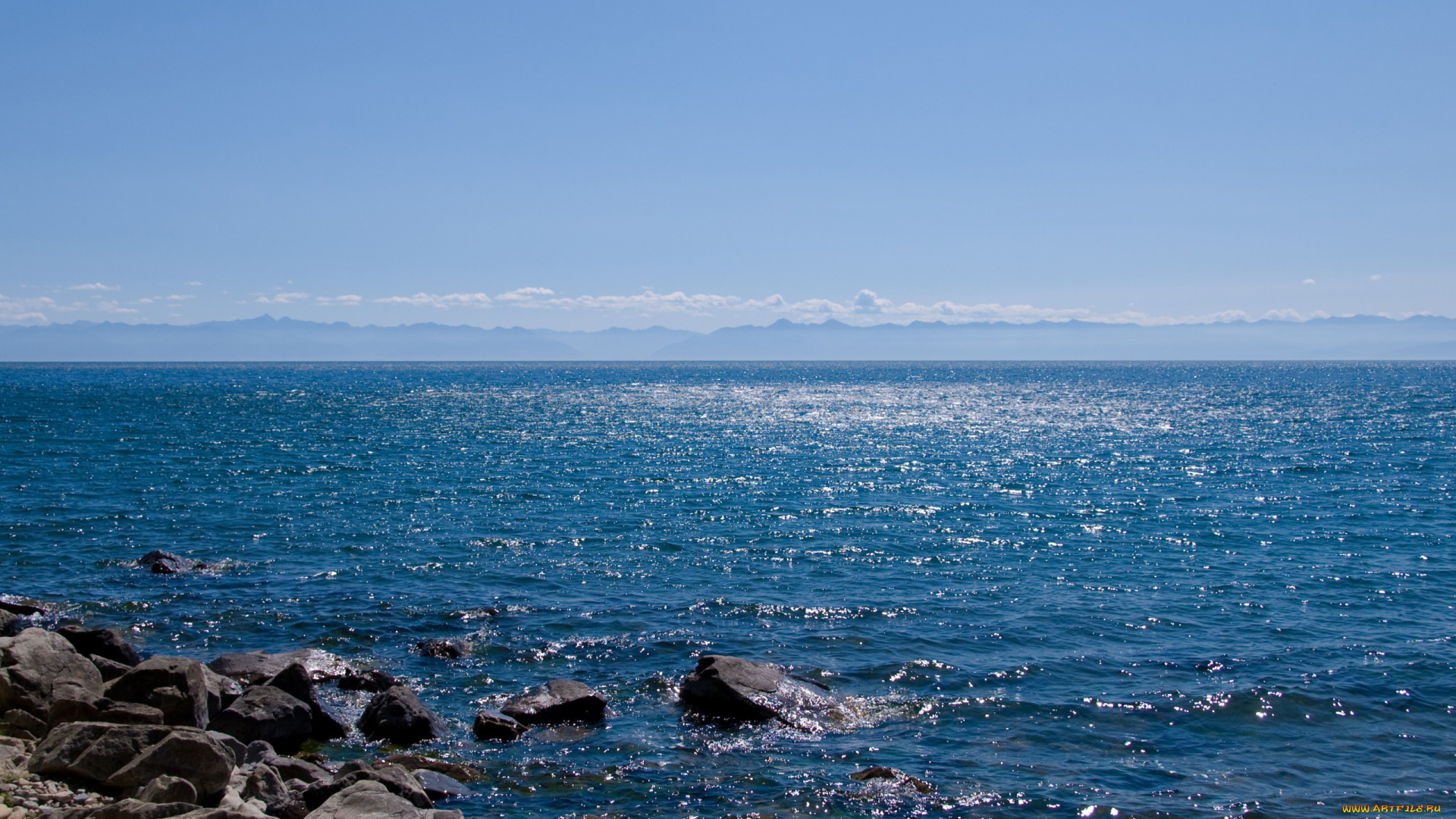 байкал, природа, побережье, берег, вода, озеро, небо, синева, камни