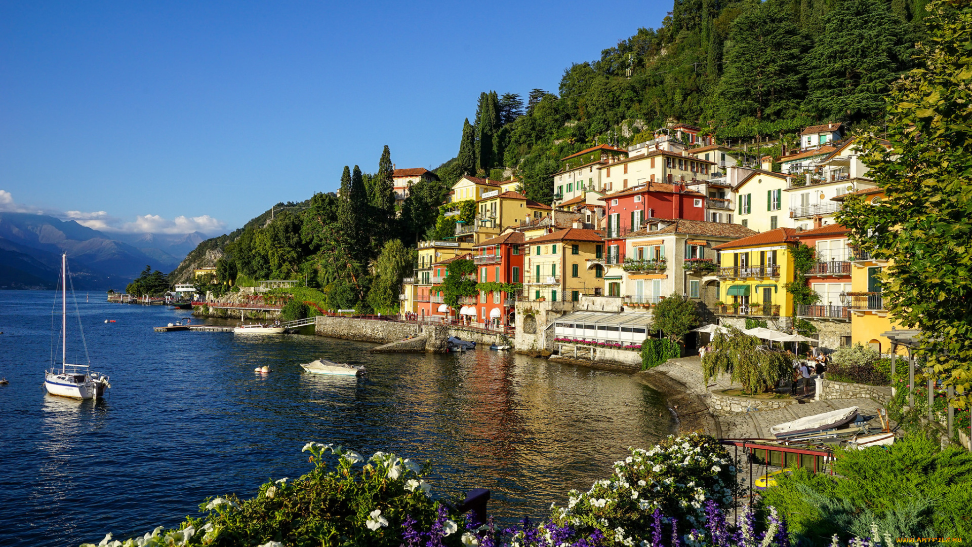 города, -, панорамы, озеро