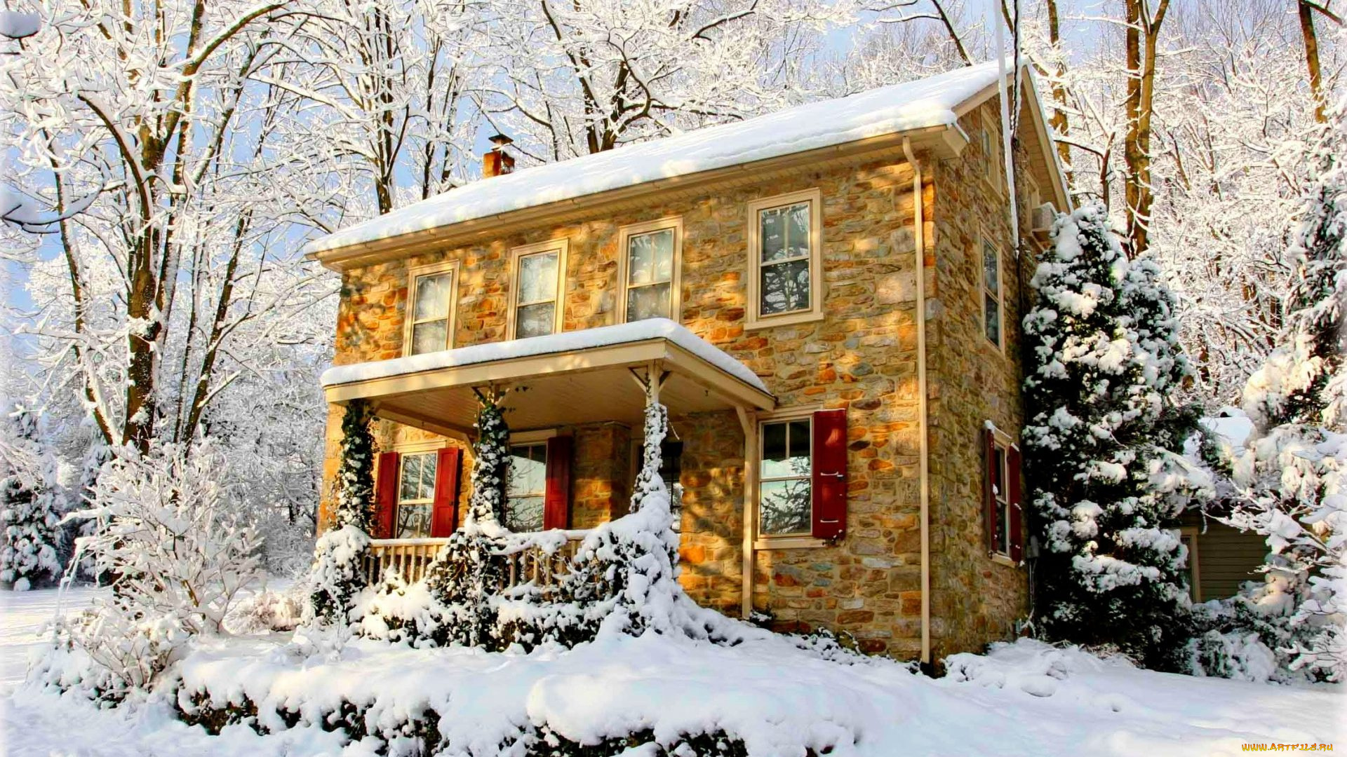 города, -, здания, , дома, деревья, снег, зима, дом