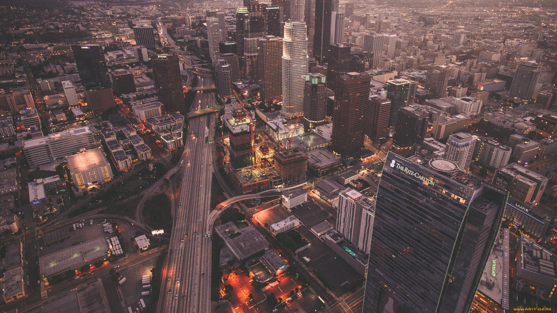 города, лос-анджелес, , сша, лос, анджелес, дома, высотки, город