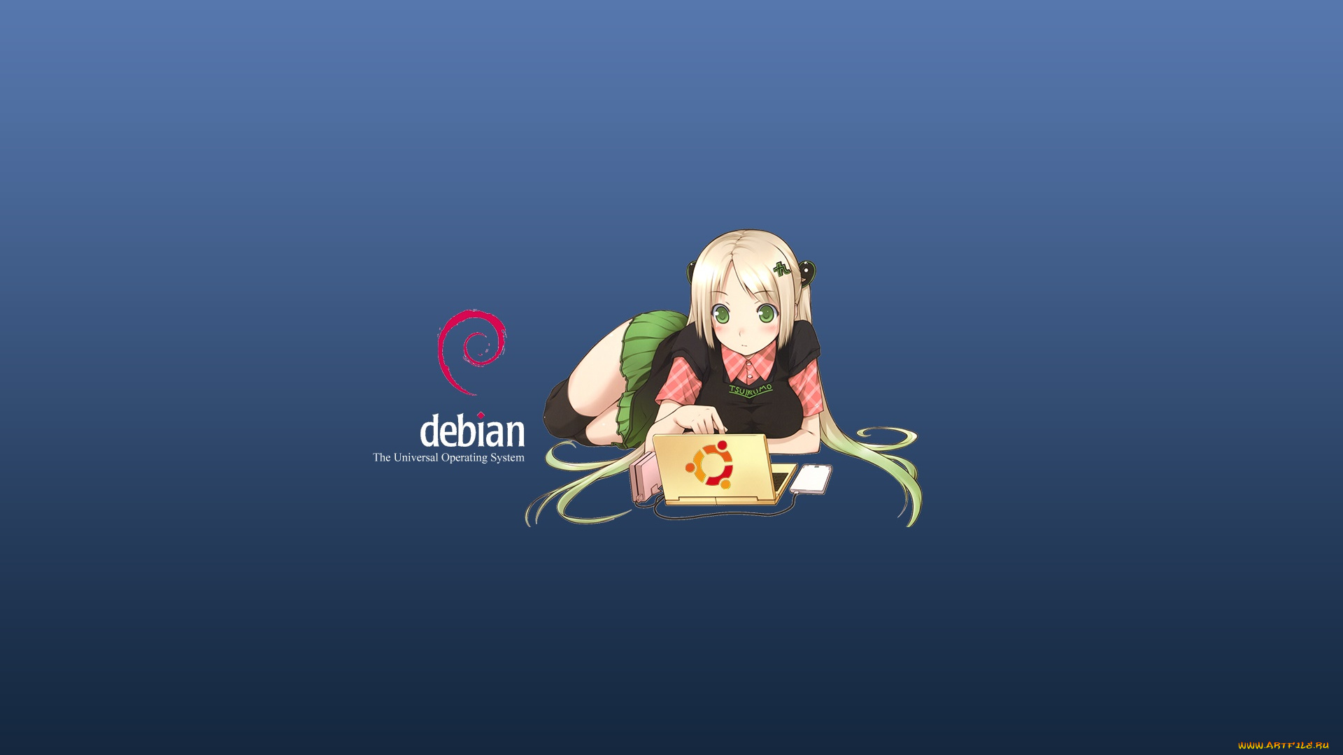 компьютеры, debian, логотип, фон