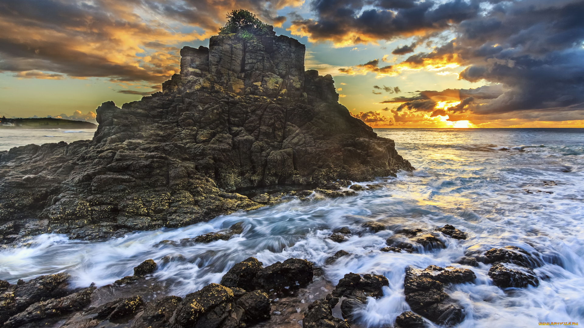 природа, побережье, простор