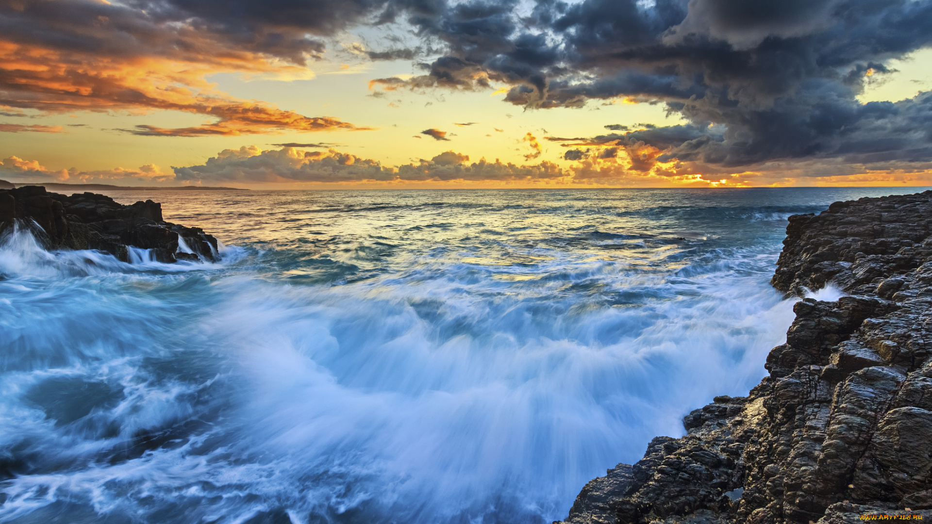 природа, побережье, простор