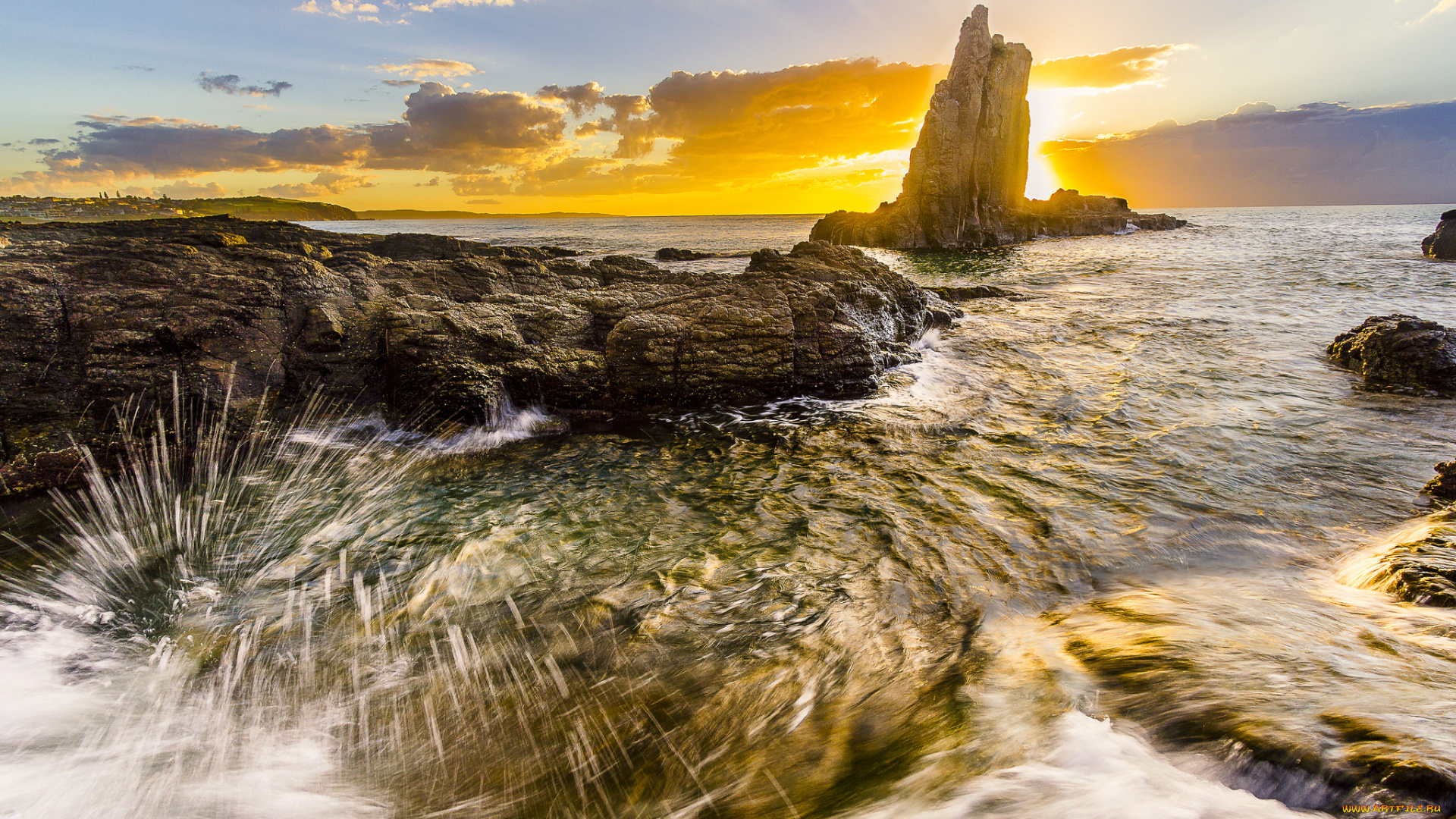 природа, побережье, простор