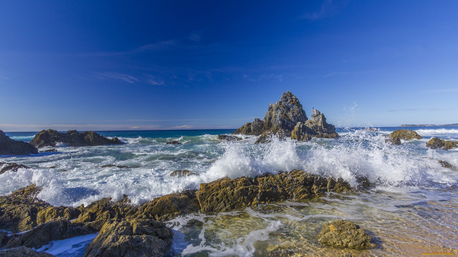 природа, побережье, простор