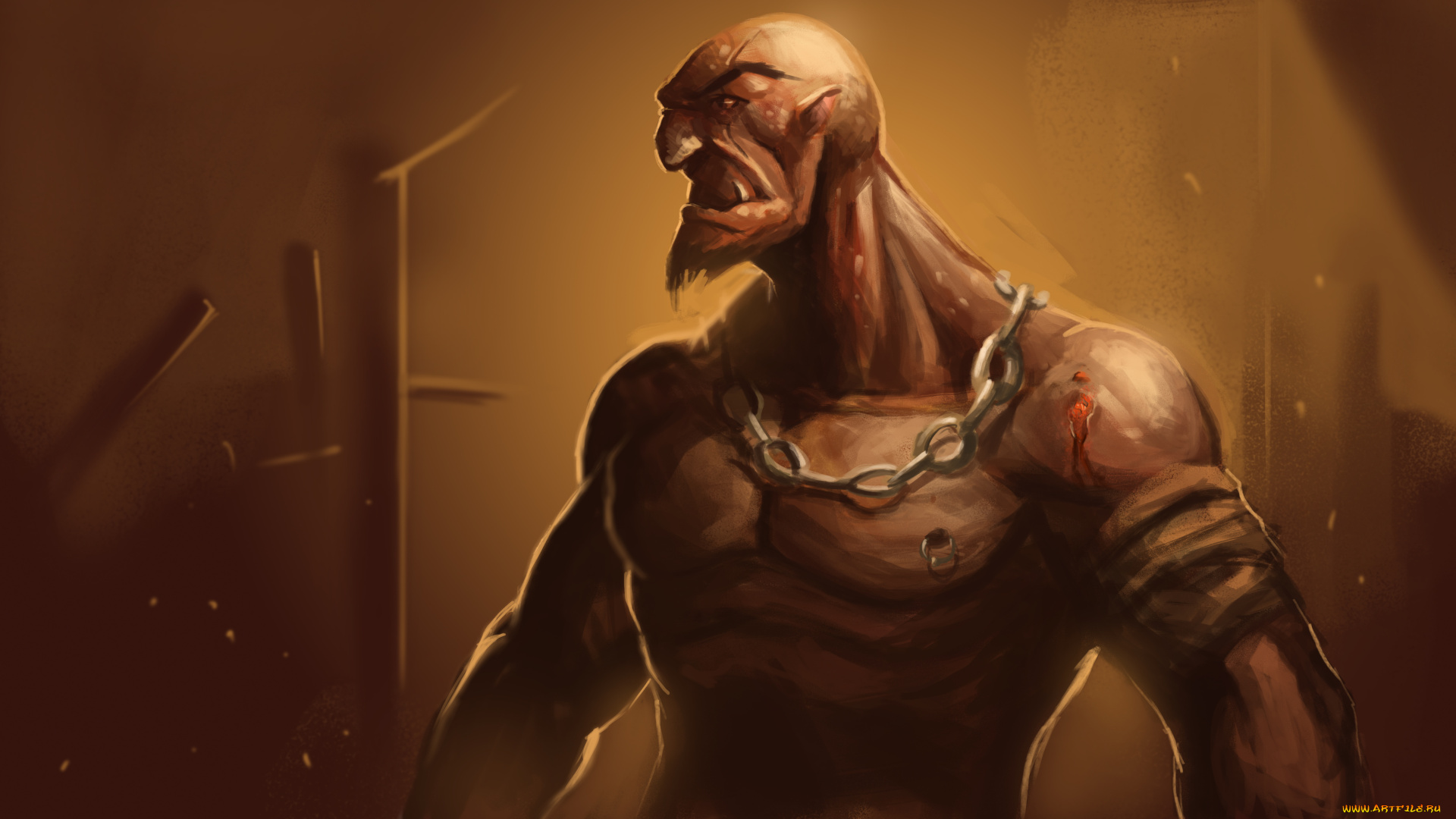видео, игры, dota, 2, орк, пирсинг, цепь, фон