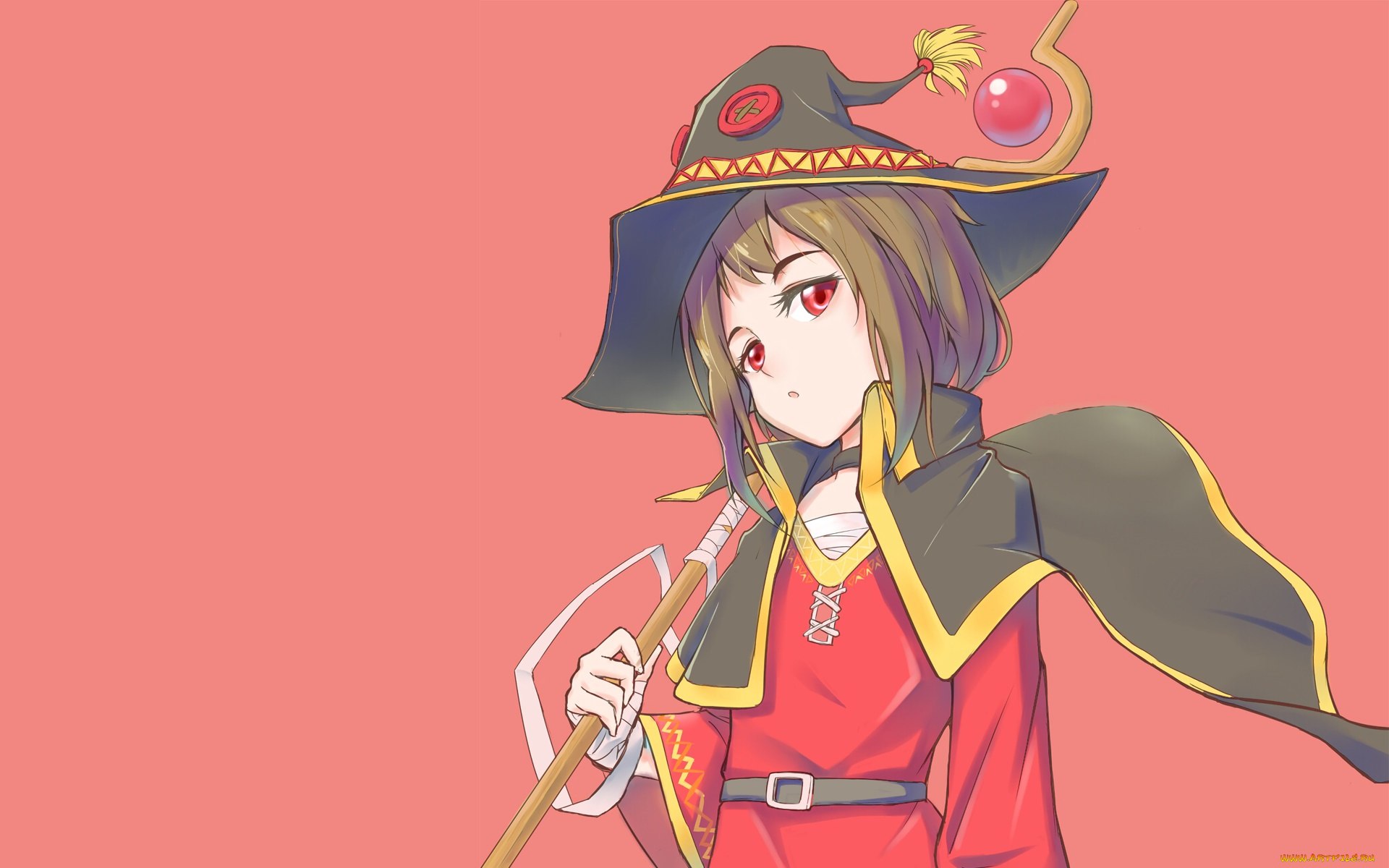 аниме, kono, subarashii, sekai, ni, shukufuku, wo, фон, взгляд, девушка