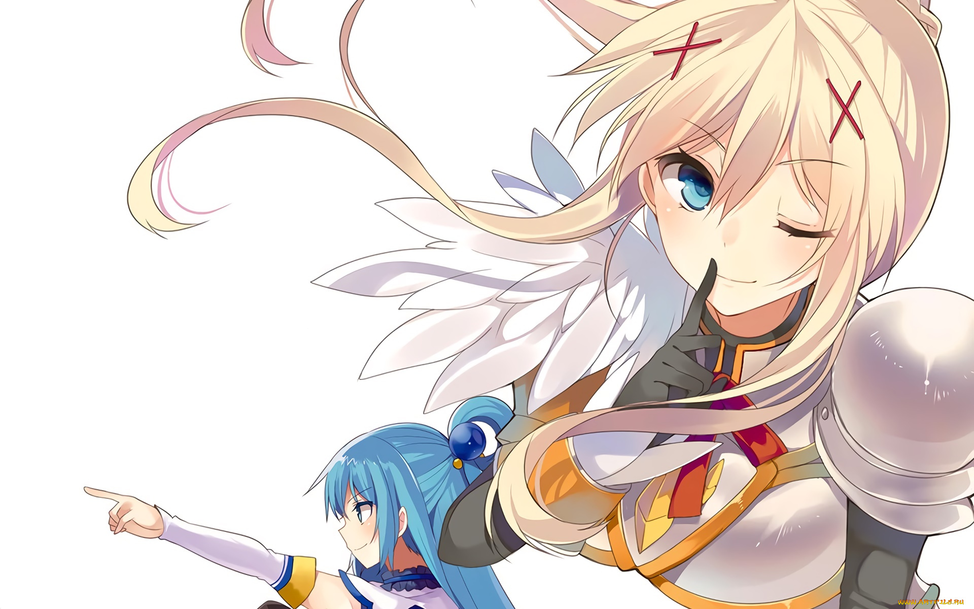 аниме, kono, subarashii, sekai, ni, shukufuku, wo, девушка, взгляд, фон