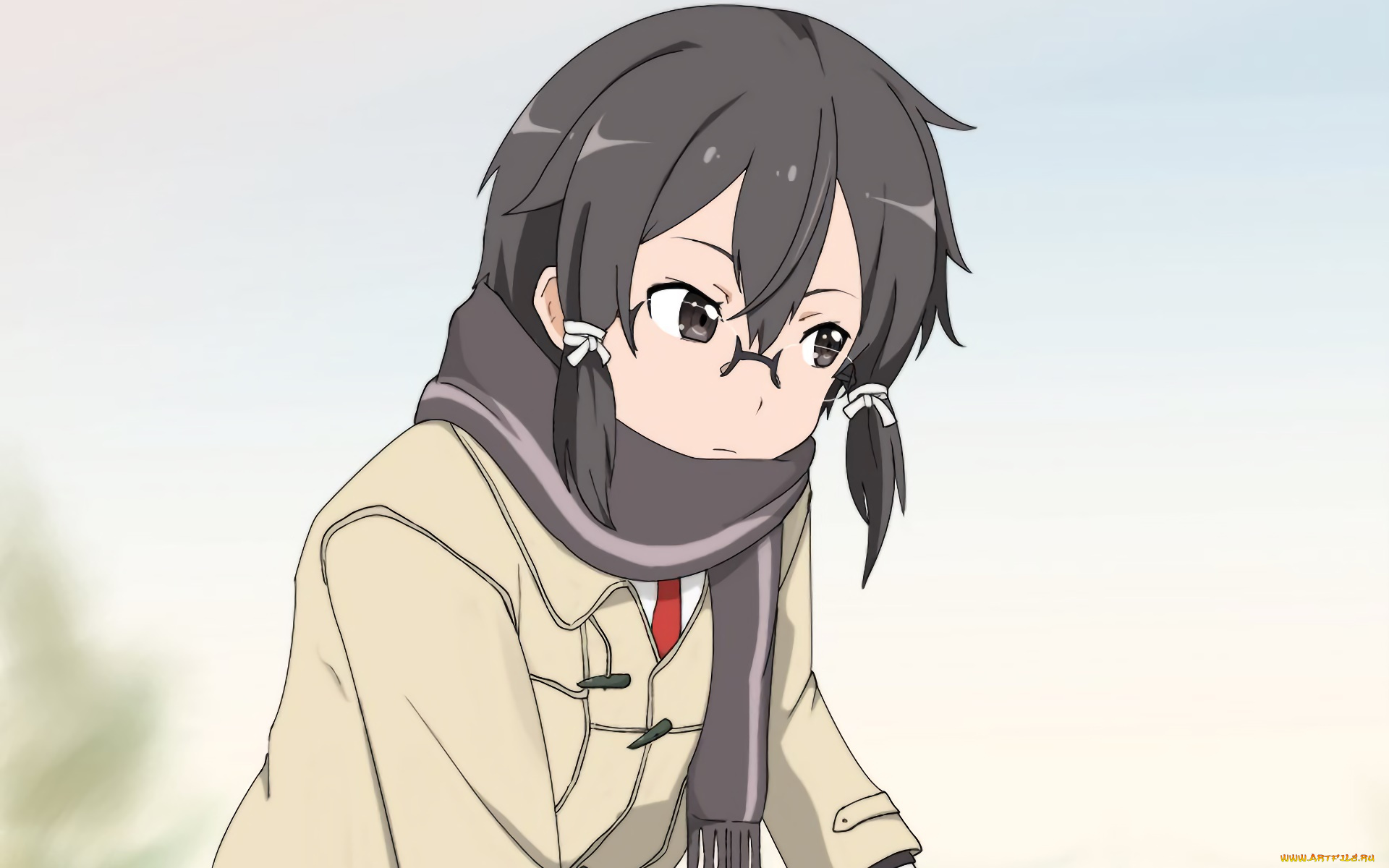 аниме, sword, art, online, девушка, взгляд, фон