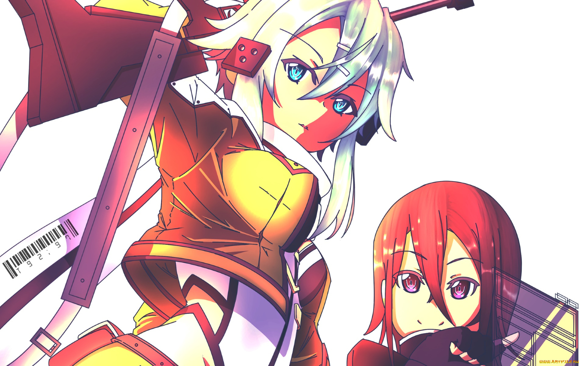 аниме, sword, art, online, девушки, взгляд, фон