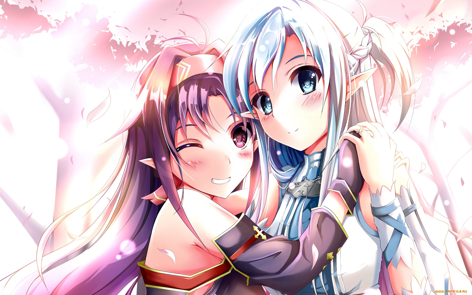 аниме, sword, art, online, фон, взгляд, девушка