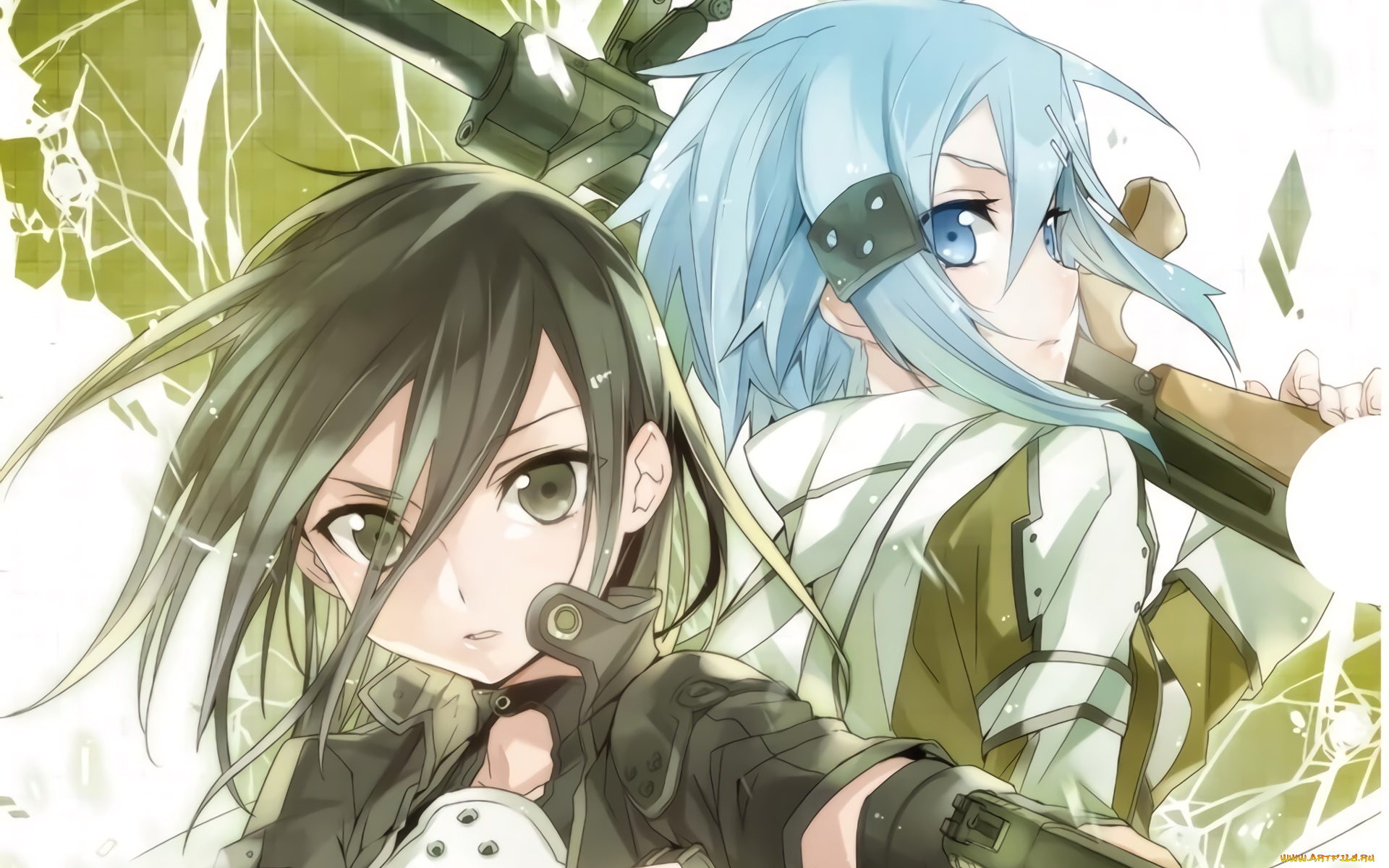 аниме, sword, art, online, фон, взгляд, девушка