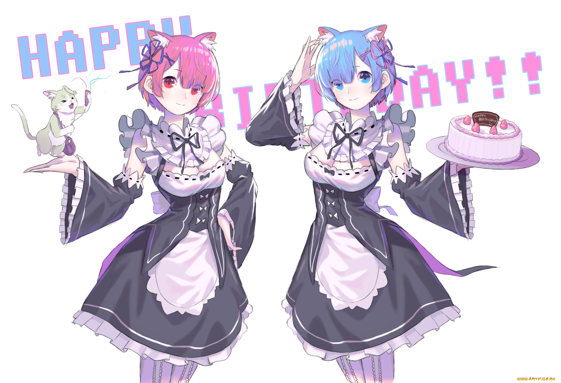 аниме, re, , zero, kara, hajimeru, isekai, seikatsu, девушки, взгляд, фон