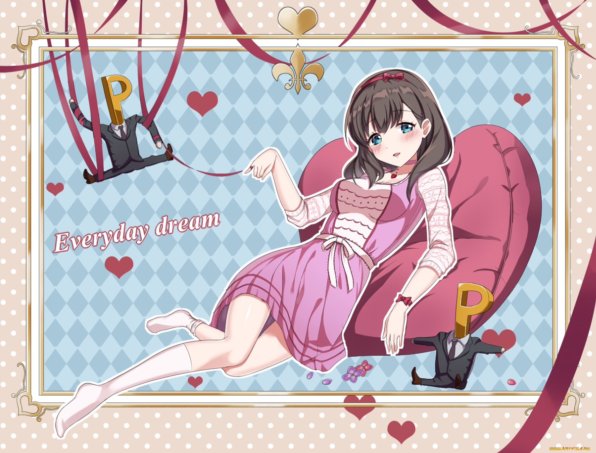 аниме, idolm@ster, девушка, фон, взгляд