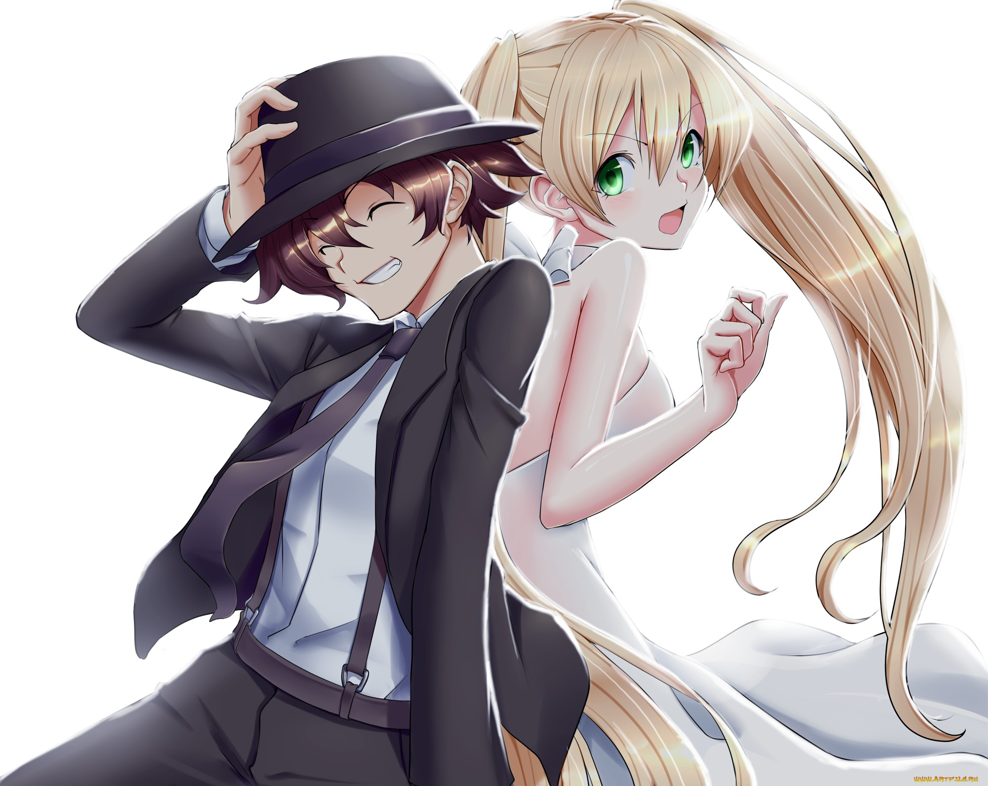 аниме, kekkai, sensen, парень, девушка, лео