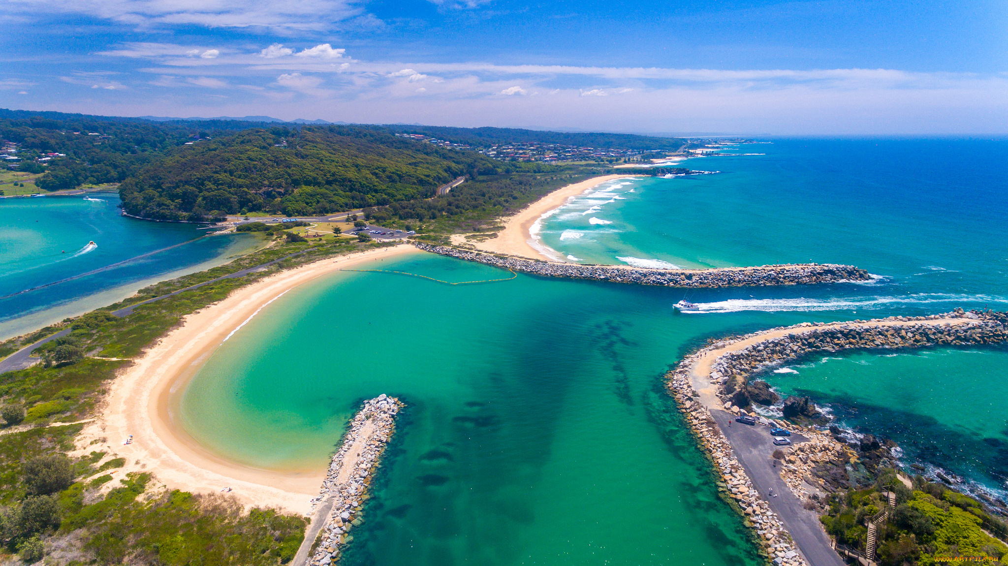 природа, побережье, простор